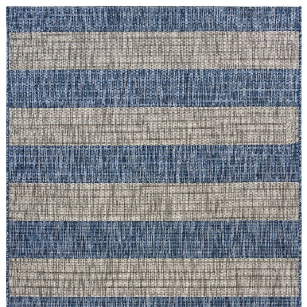 8' X 10' Blue And Gray Indoor Outdoor Area Rug-Outdoor Rugs-DECOROLALA
