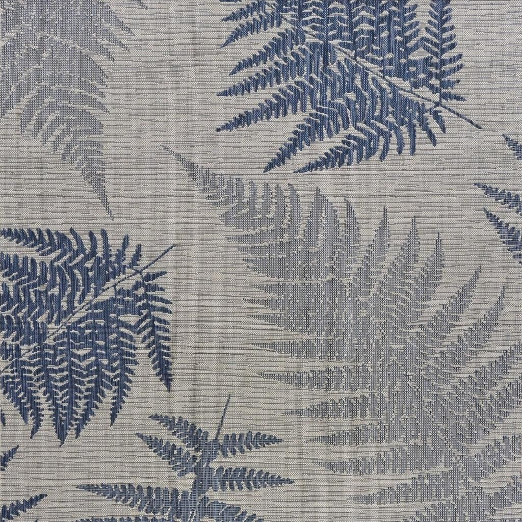 8' X 10' Blue And Gray Indoor Outdoor Area Rug-Outdoor Rugs-DECOROLALA