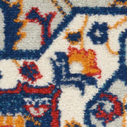 8' X 10' Blue And Ivory Medallion Distressed Area Rug-Area Rugs-DECOROLALA