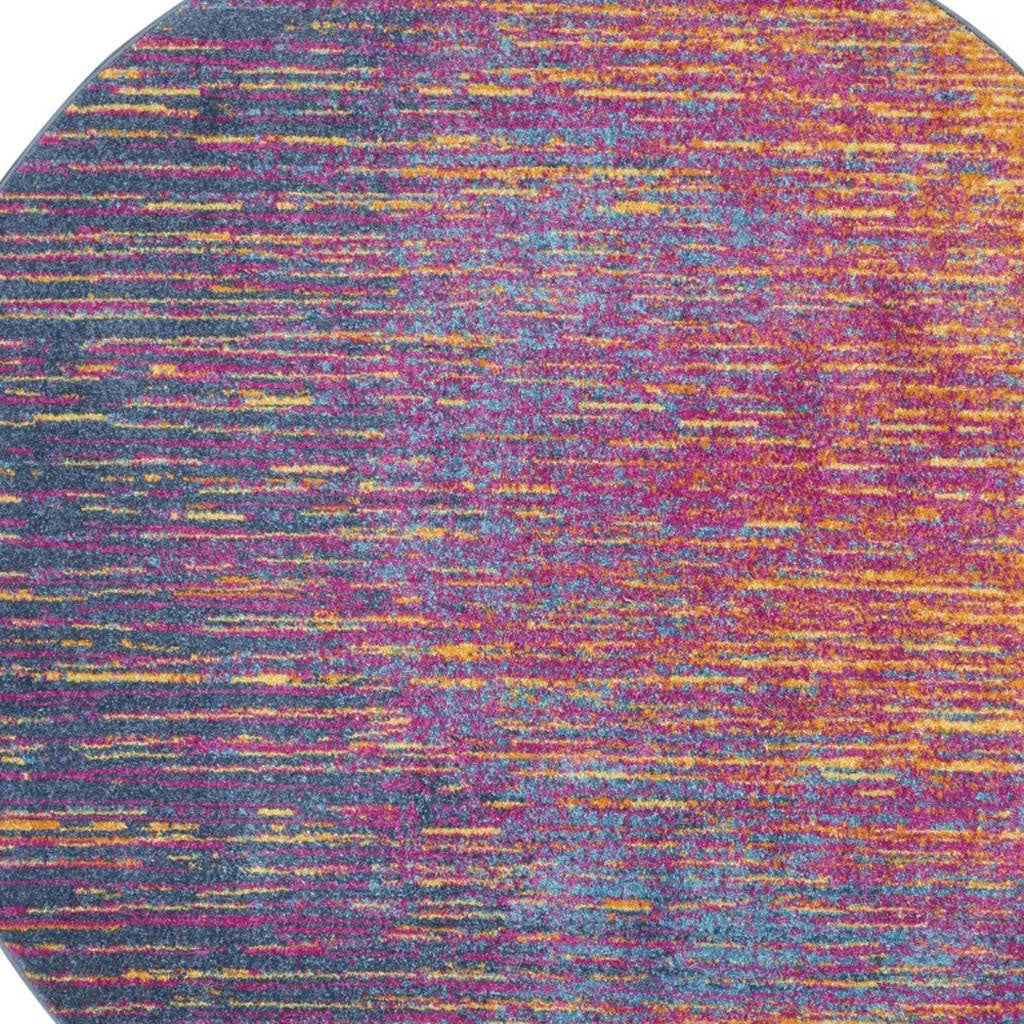 8' X 10' Blue And Orange Abstract Area Rug-Area Rugs-DECOROLALA