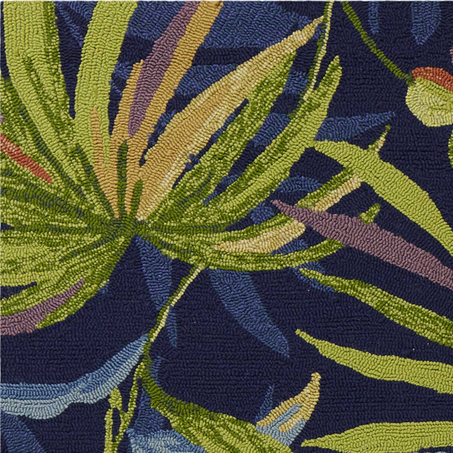 8' X 10' Blue Floral Indoor Outdoor Area Rug-Outdoor Rugs-DECOROLALA