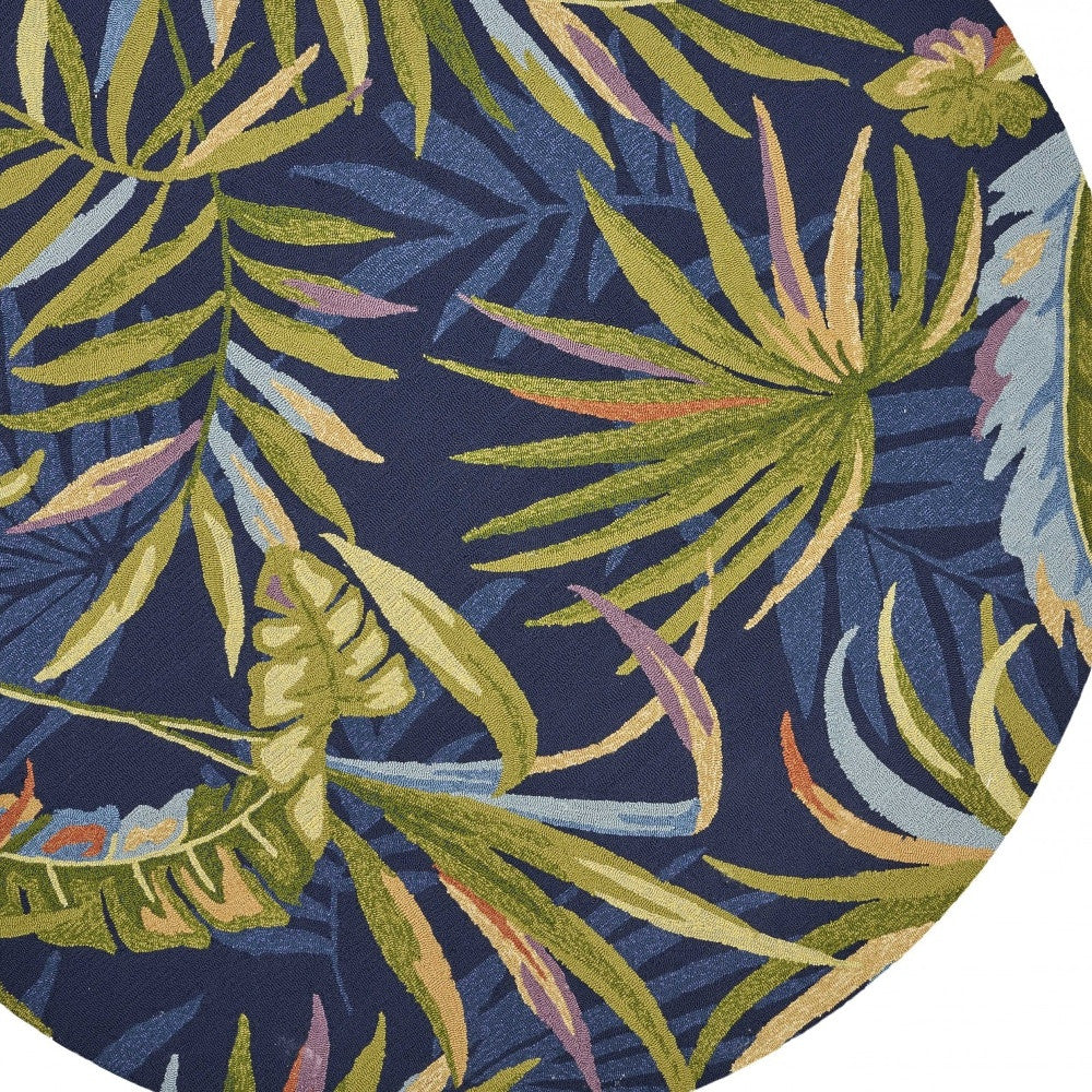 8' X 10' Blue Floral Indoor Outdoor Area Rug-Outdoor Rugs-DECOROLALA