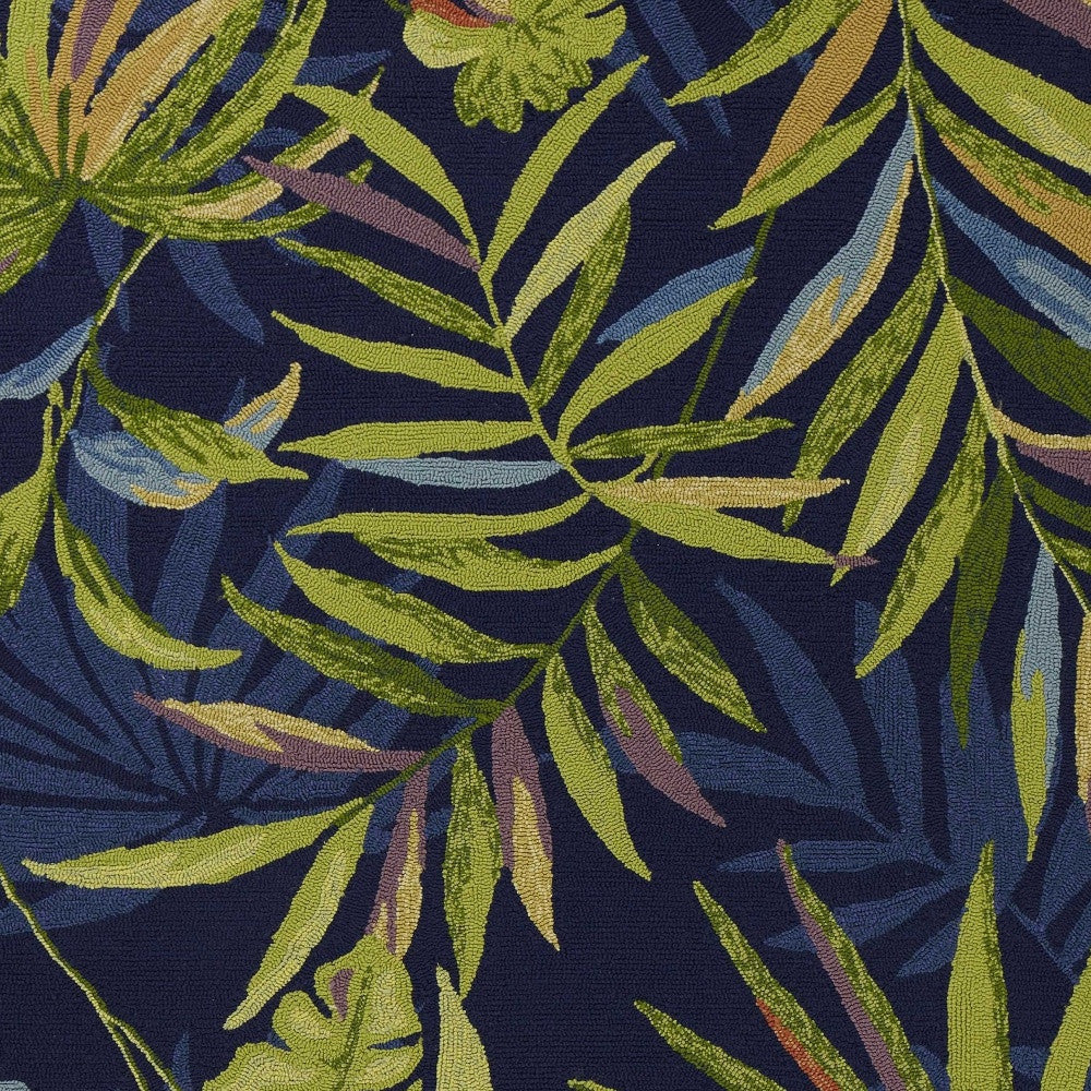 8' X 10' Blue Floral Indoor Outdoor Area Rug-Outdoor Rugs-DECOROLALA