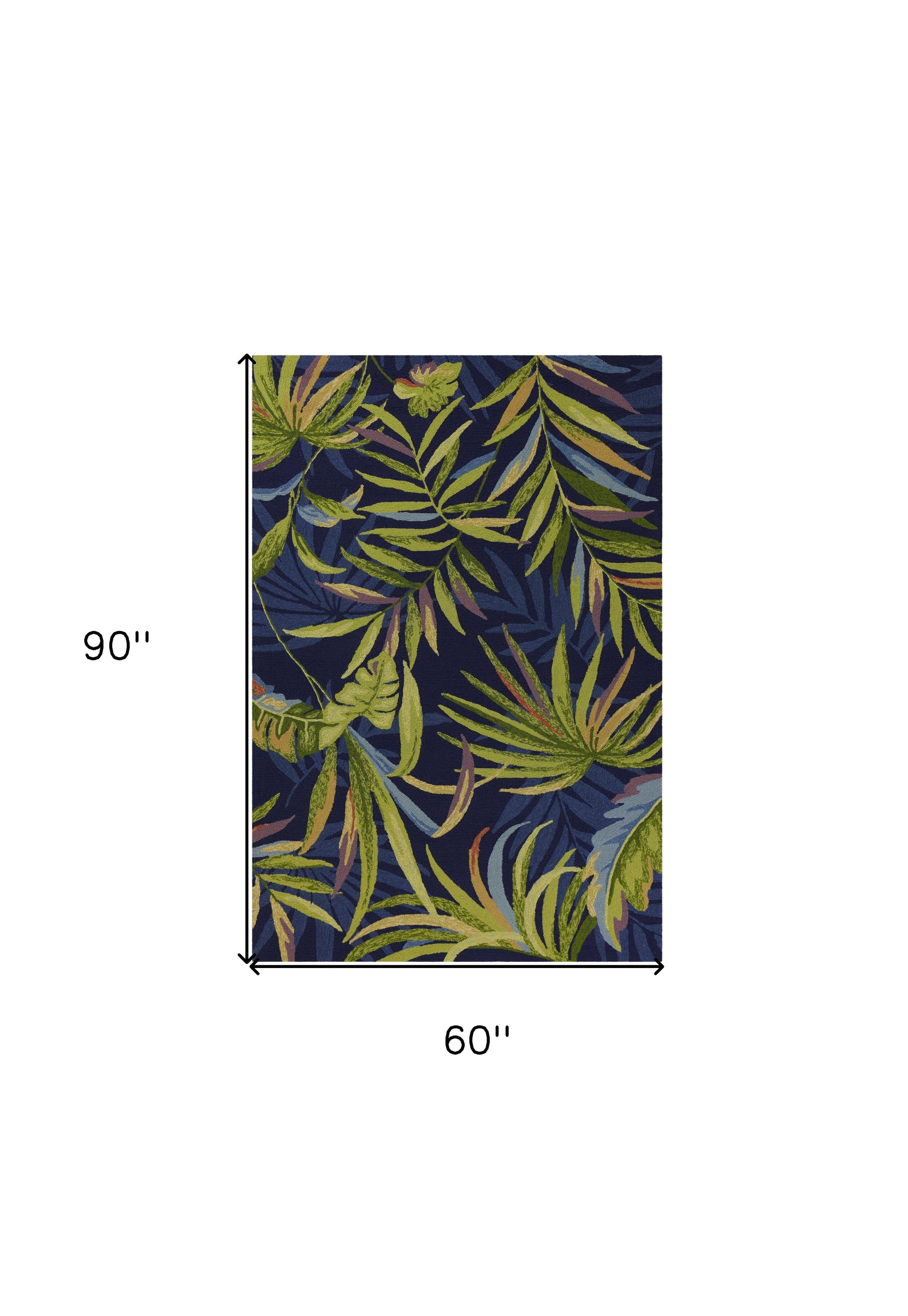 8' X 10' Blue Floral Indoor Outdoor Area Rug-Outdoor Rugs-DECOROLALA