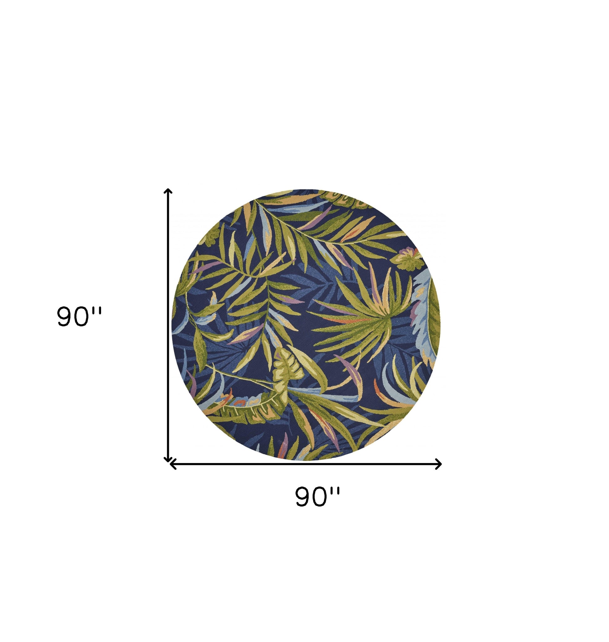 8' X 10' Blue Floral Indoor Outdoor Area Rug-Outdoor Rugs-DECOROLALA