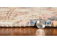 8' X 10' Blue Red Hand Woven Diamond Medallion Indoor Area Rug-Area Rugs-DECOROLALA