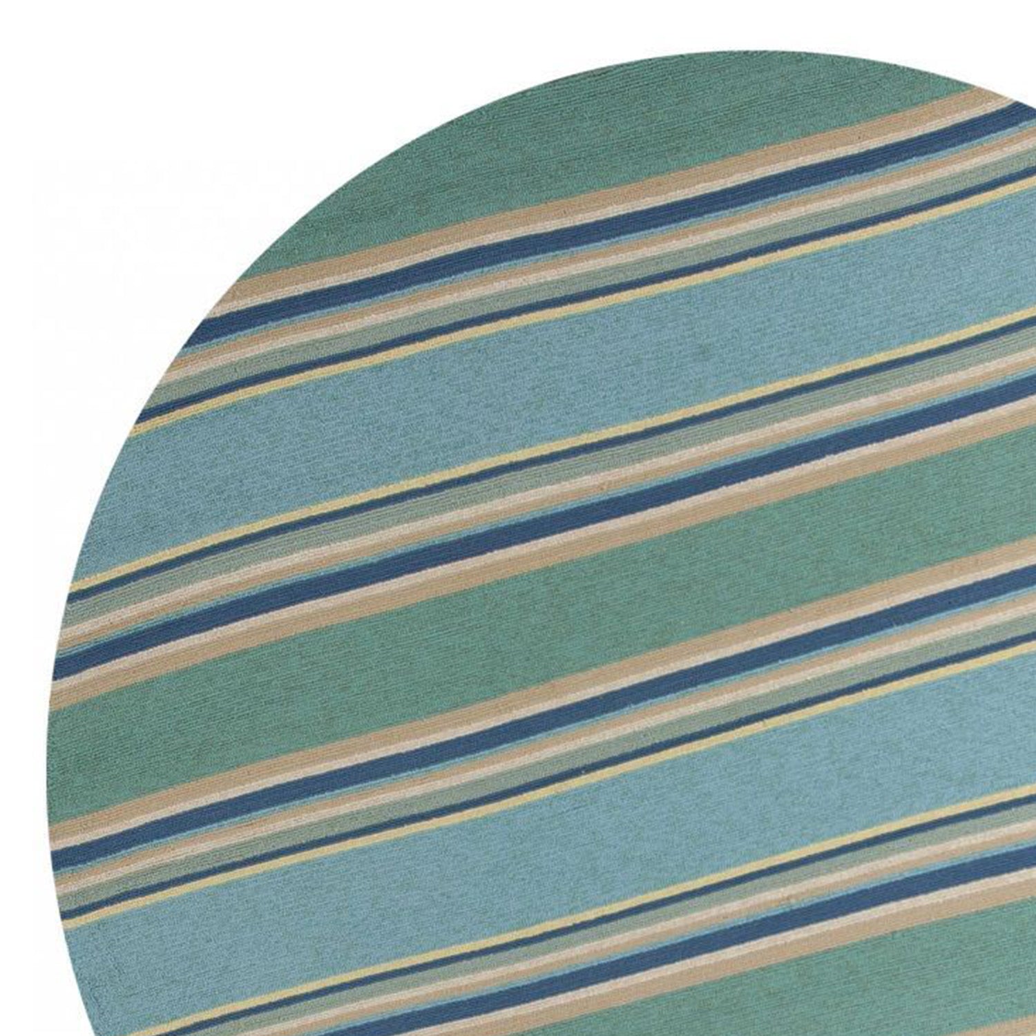8' X 10' Blue Striped Handmade Indoor Outdoor Area Rug-Outdoor Rugs-DECOROLALA
