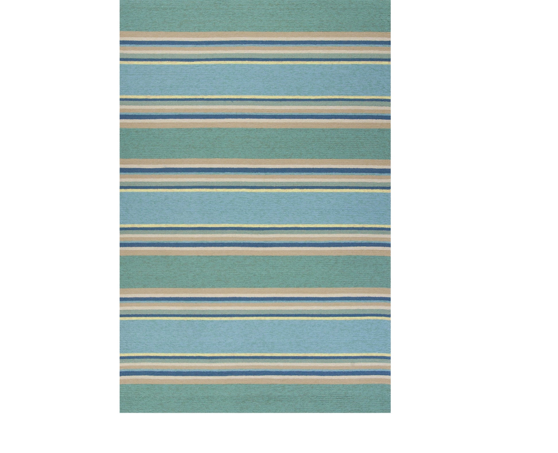 8' X 10' Blue Striped Handmade Indoor Outdoor Area Rug-Outdoor Rugs-DECOROLALA