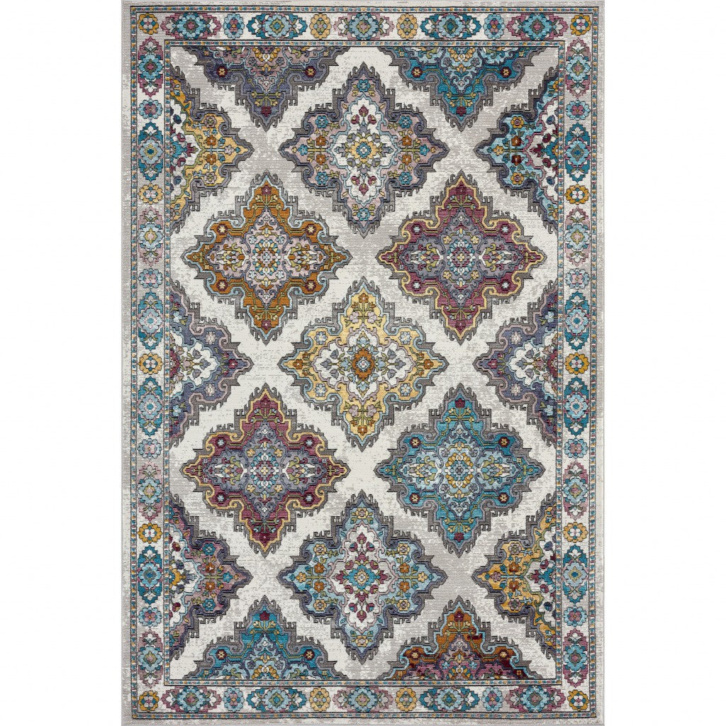 8' X 10' Blue Traditional Floral Motifs Area Rug-Area Rugs-DECOROLALA