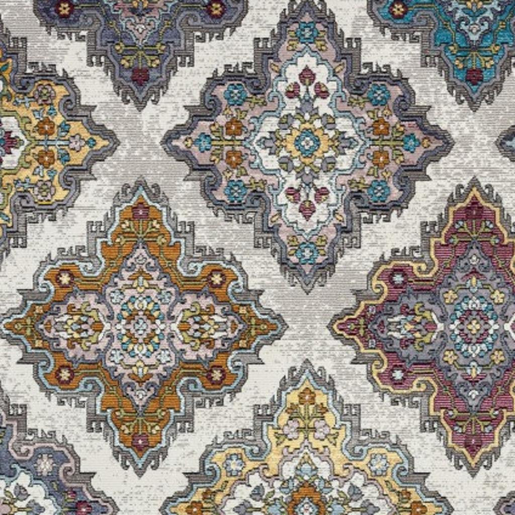 8' X 10' Blue Traditional Floral Motifs Area Rug-Area Rugs-DECOROLALA