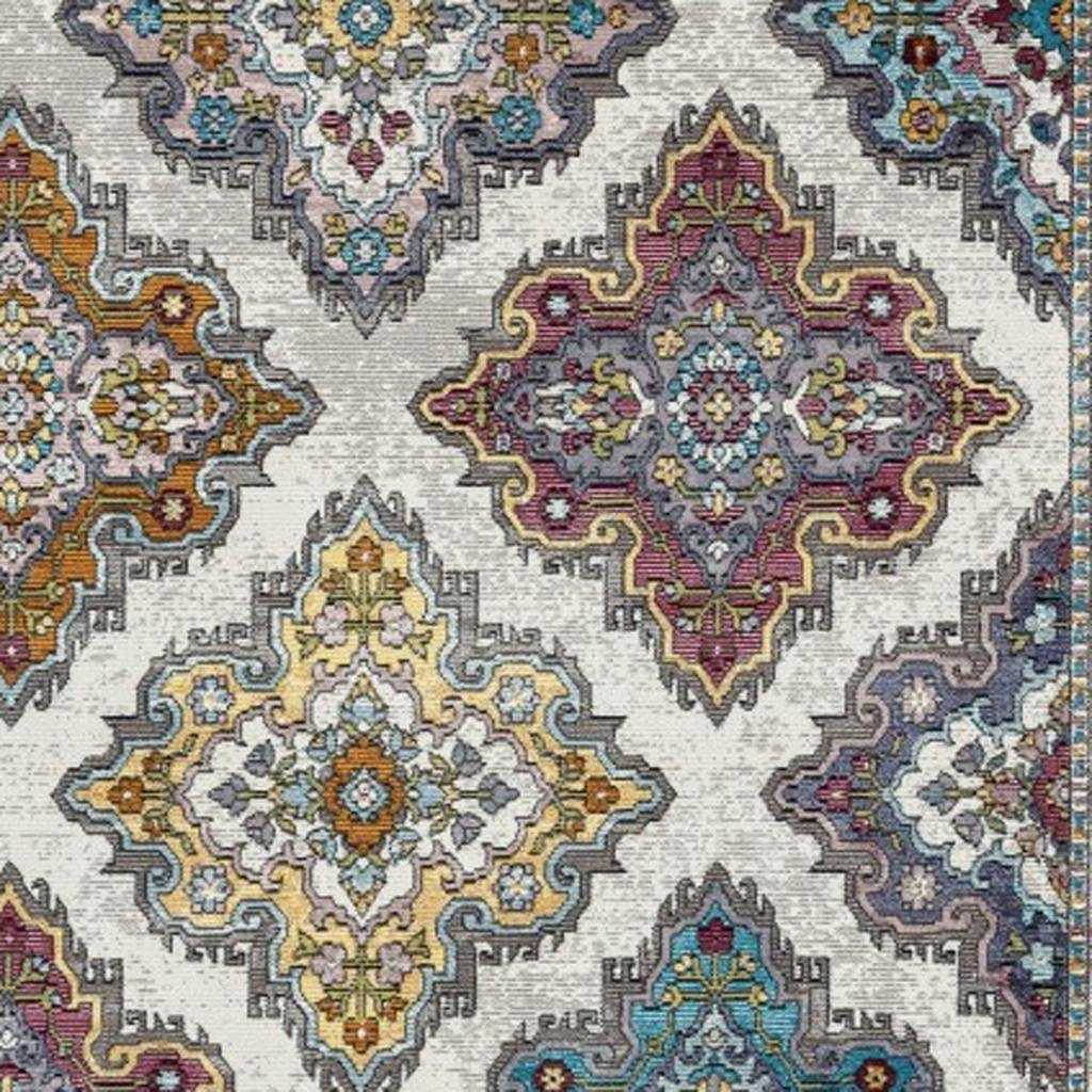 8' X 10' Blue Traditional Floral Motifs Area Rug-Area Rugs-DECOROLALA