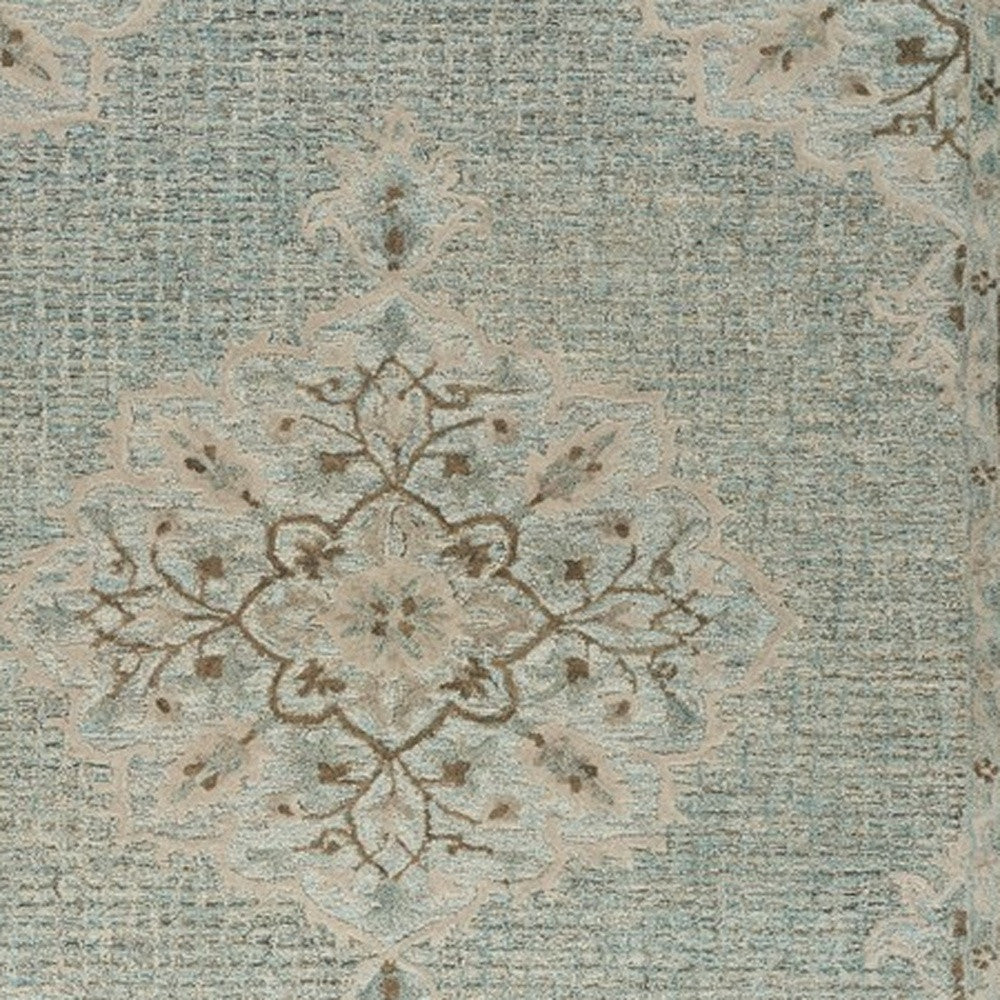 8' X 10' Blue Wool Hand Tufted Area Rug-Area Rugs-DECOROLALA