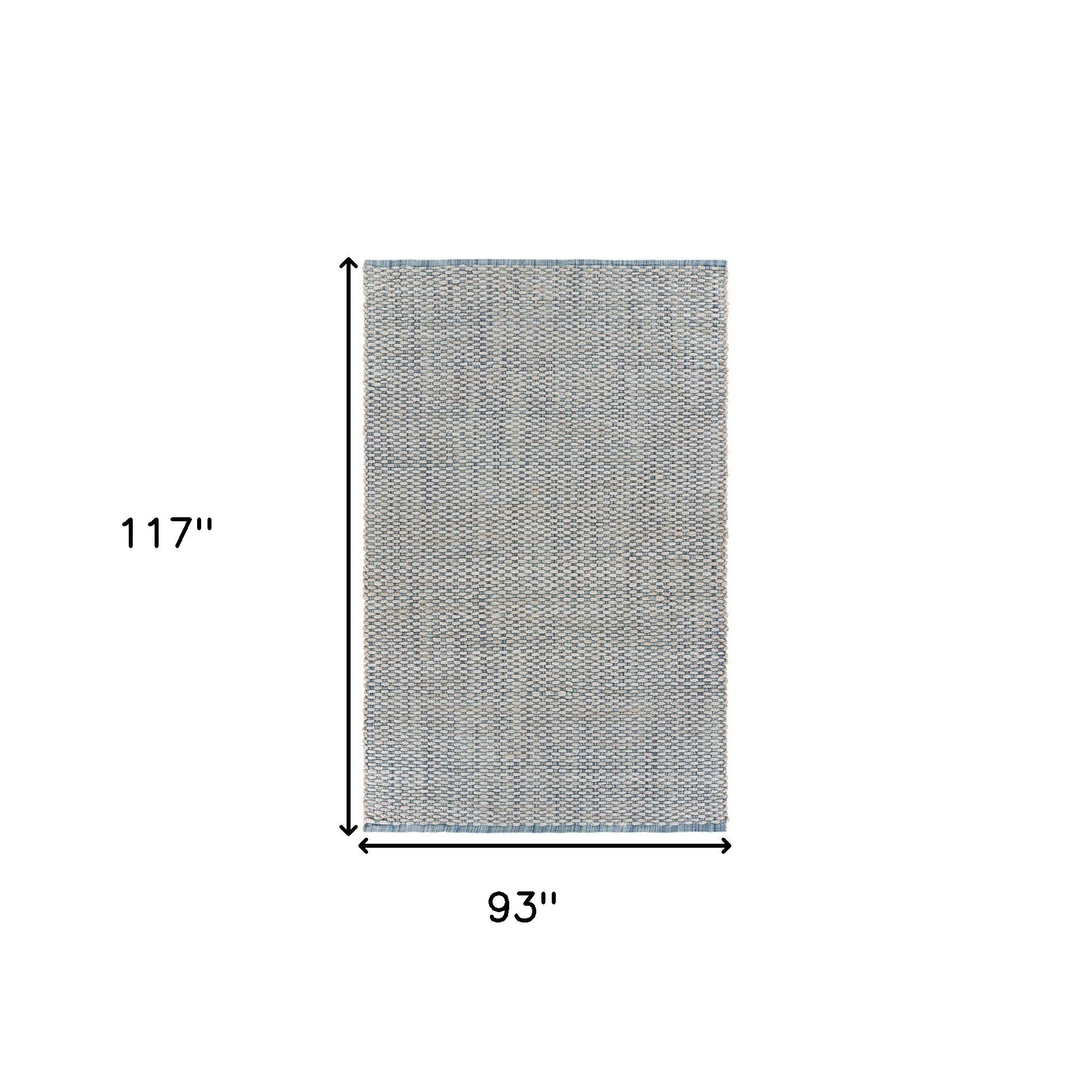 8' X 10' Blue and Beige Toned Area Rug-Area Rugs-DECOROLALA