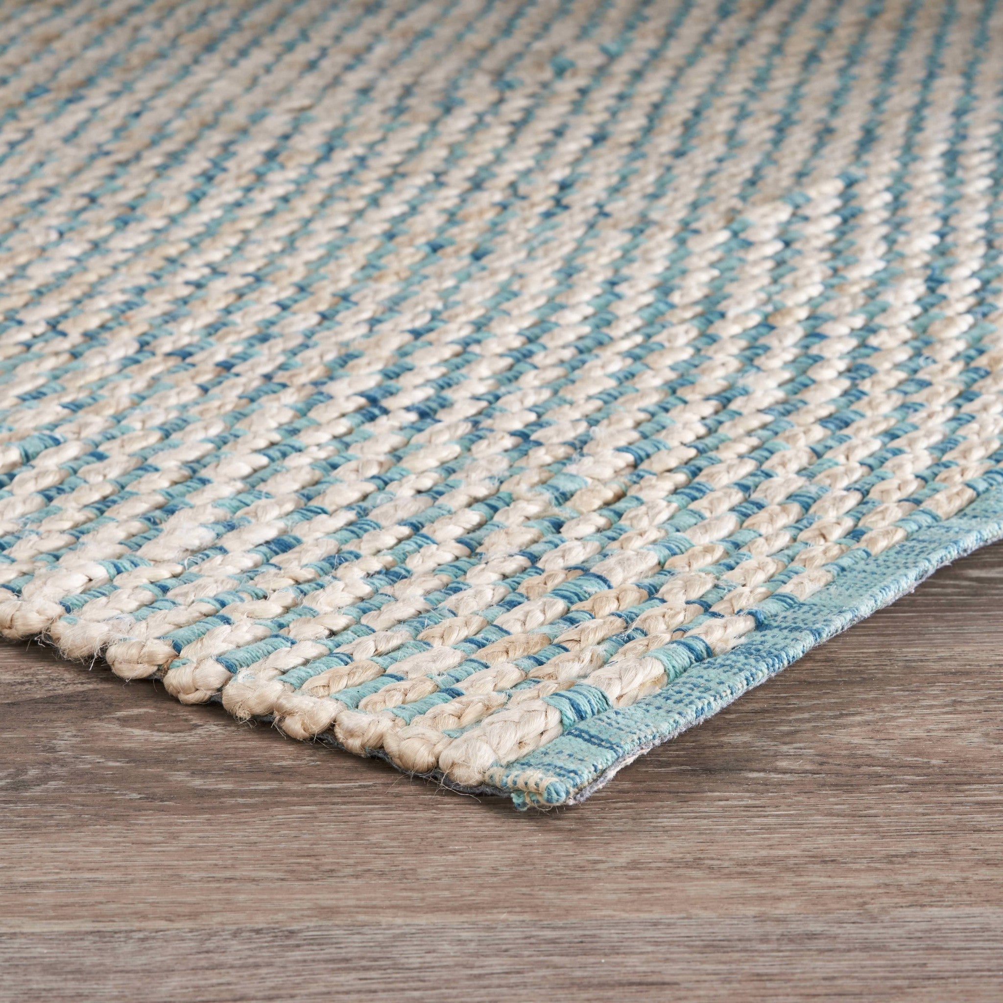 8' X 10' Blue and Beige Toned Area Rug-Area Rugs-DECOROLALA