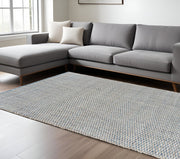 8' X 10' Blue and Beige Toned Area Rug-Area Rugs-DECOROLALA