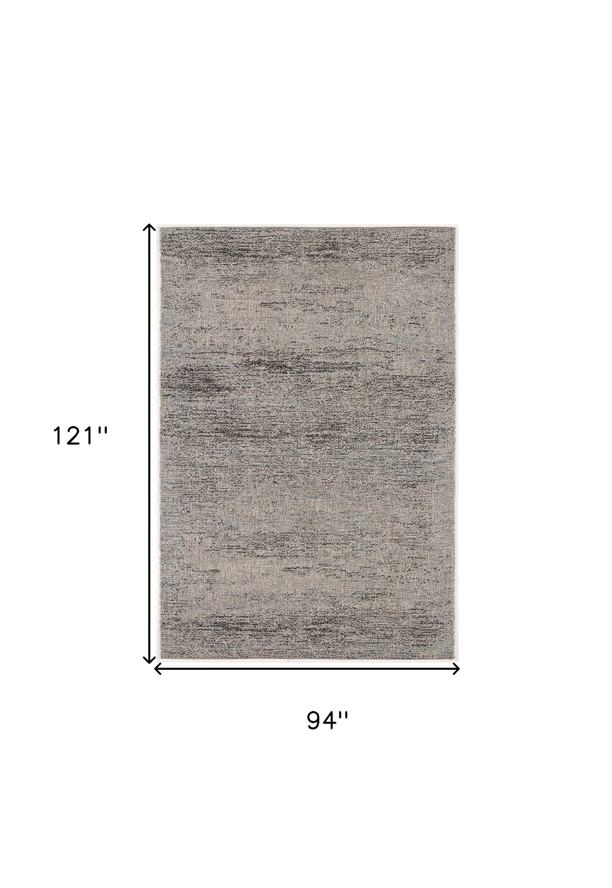 8' X 10' Blue and Gray Abstract Area Rug-Area Rugs-DECOROLALA