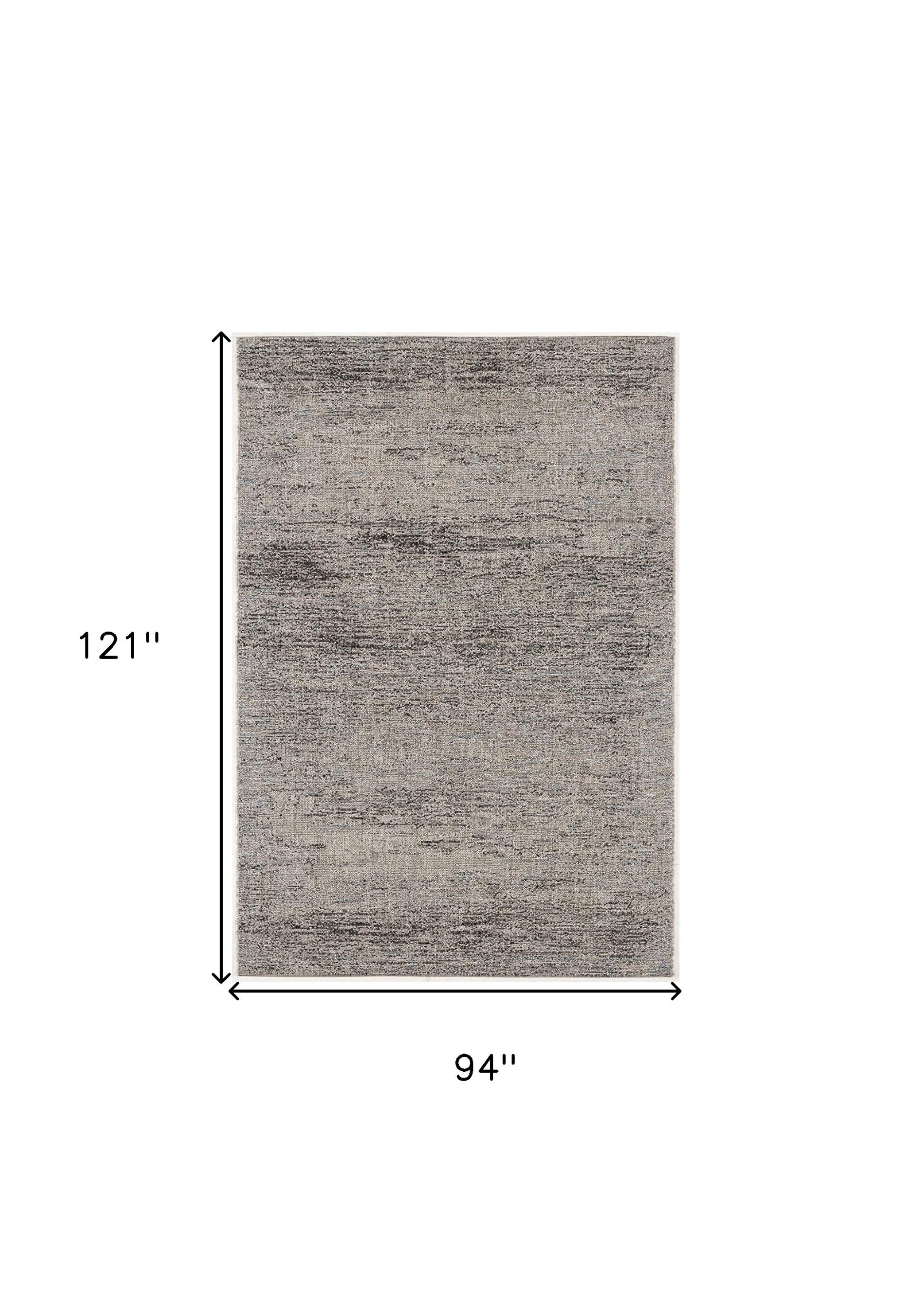 8' X 10' Blue and Gray Abstract Area Rug-Area Rugs-DECOROLALA