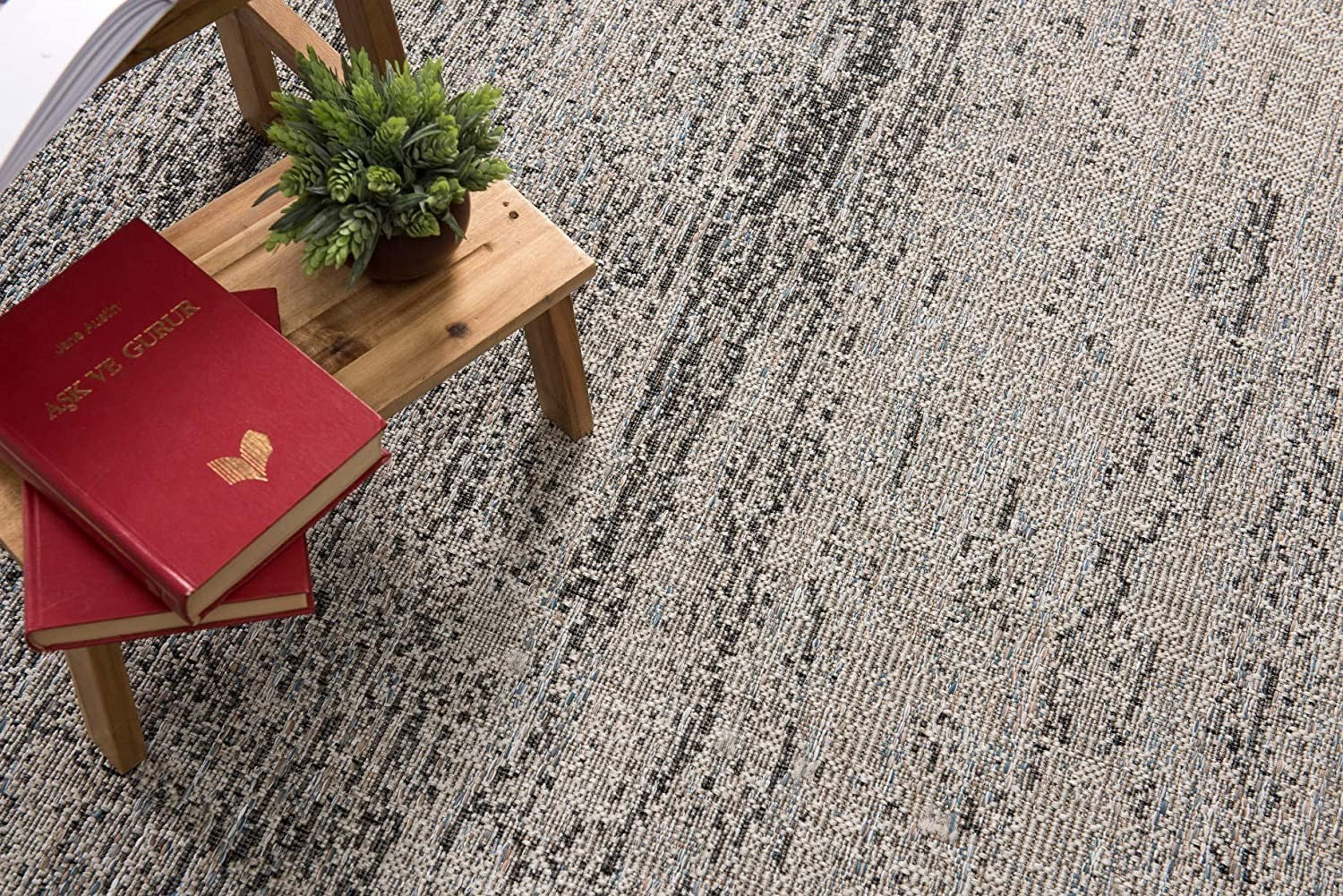 8' X 10' Blue and Gray Abstract Area Rug-Area Rugs-DECOROLALA