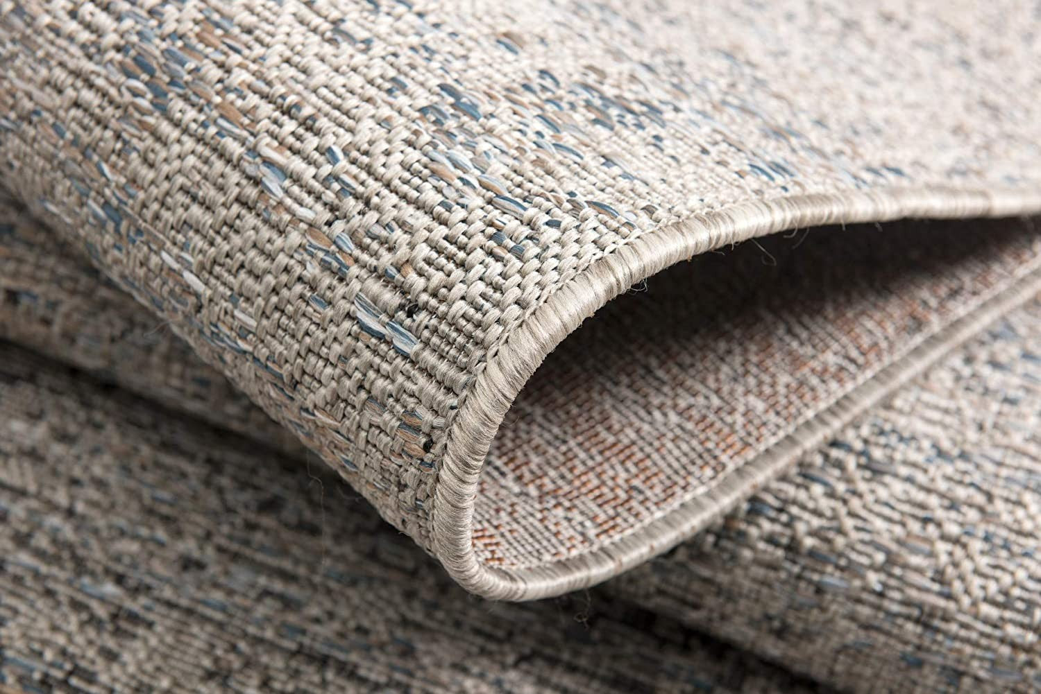 8' X 10' Blue and Gray Abstract Area Rug-Area Rugs-DECOROLALA