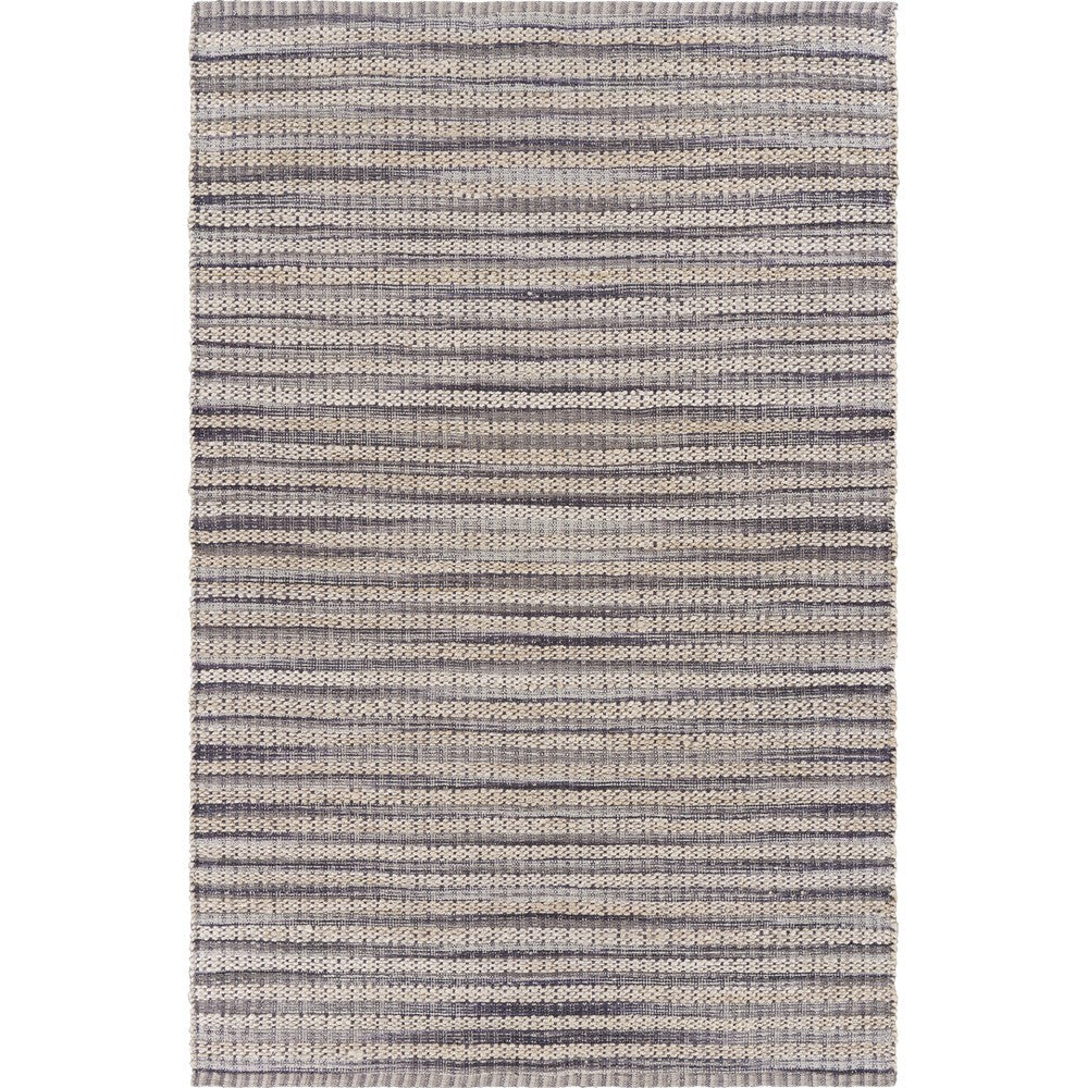 8' X 10' Brown and Gray Striped Area Rug-Area Rugs-DECOROLALA