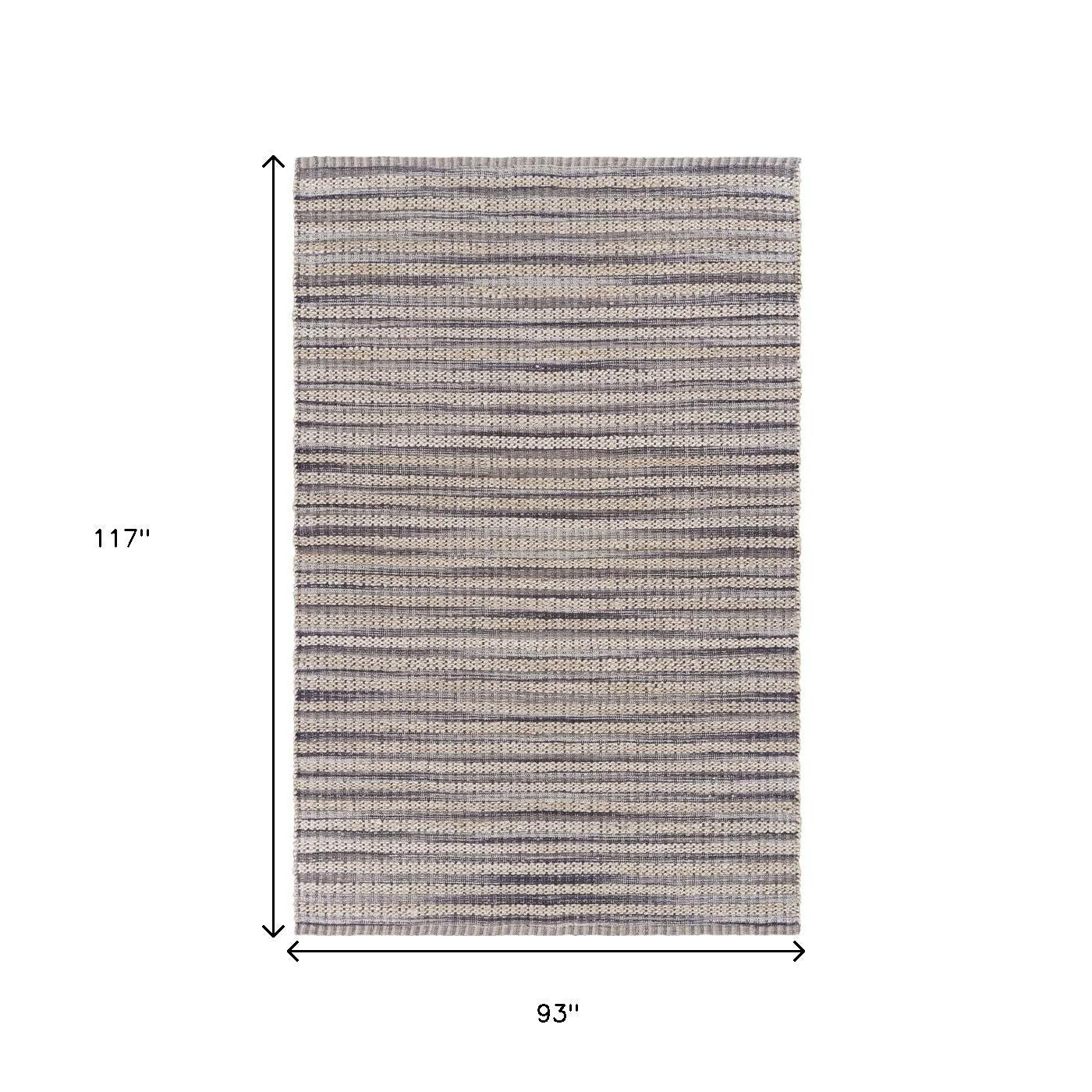 8' X 10' Brown and Gray Striped Area Rug-Area Rugs-DECOROLALA