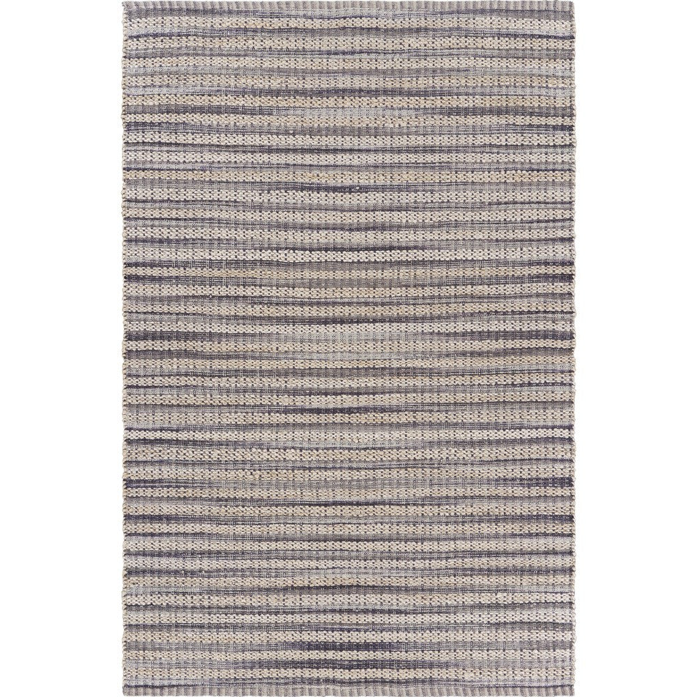 8' X 10' Brown and Gray Striped Area Rug-Area Rugs-DECOROLALA