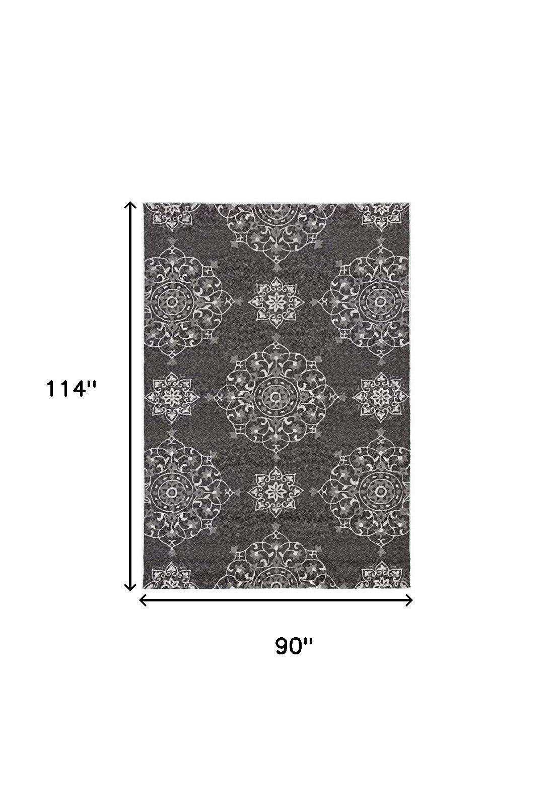 8' X 10' Charcoal Hand Tufted Area Rug-Area Rugs-DECOROLALA