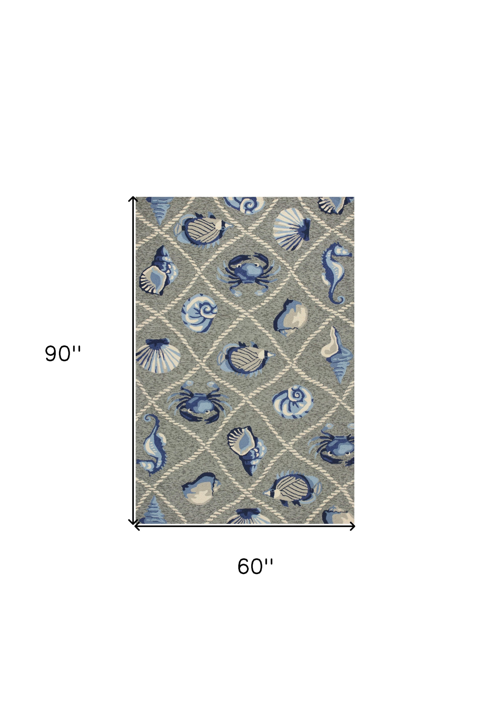 8' X 10' Gray Abstract Indoor Outdoor Area Rug-Outdoor Rugs-DECOROLALA