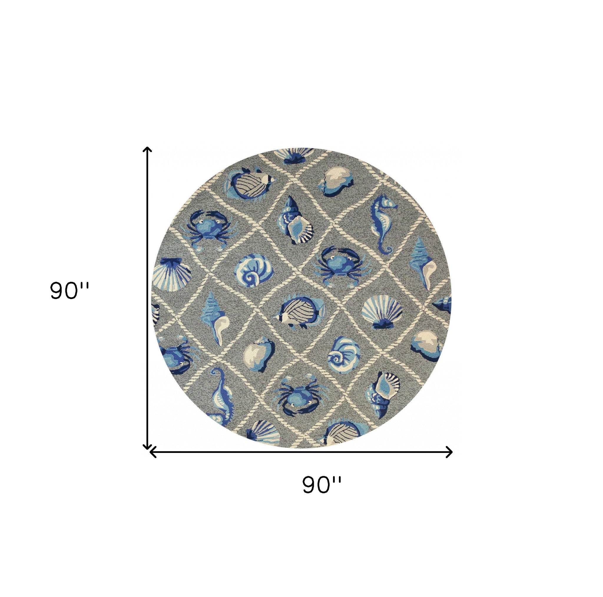 8' X 10' Gray Abstract Indoor Outdoor Area Rug-Outdoor Rugs-DECOROLALA