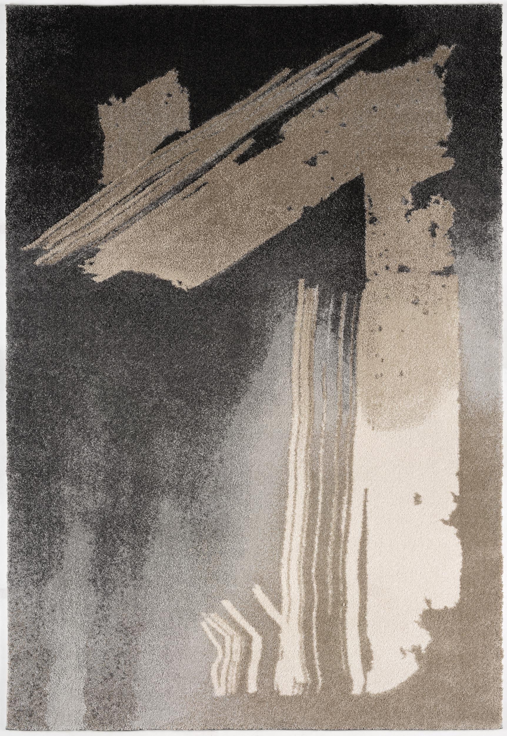 8' X 10' Gray Abstract Power Loom Area Rug-Area Rugs-DECOROLALA