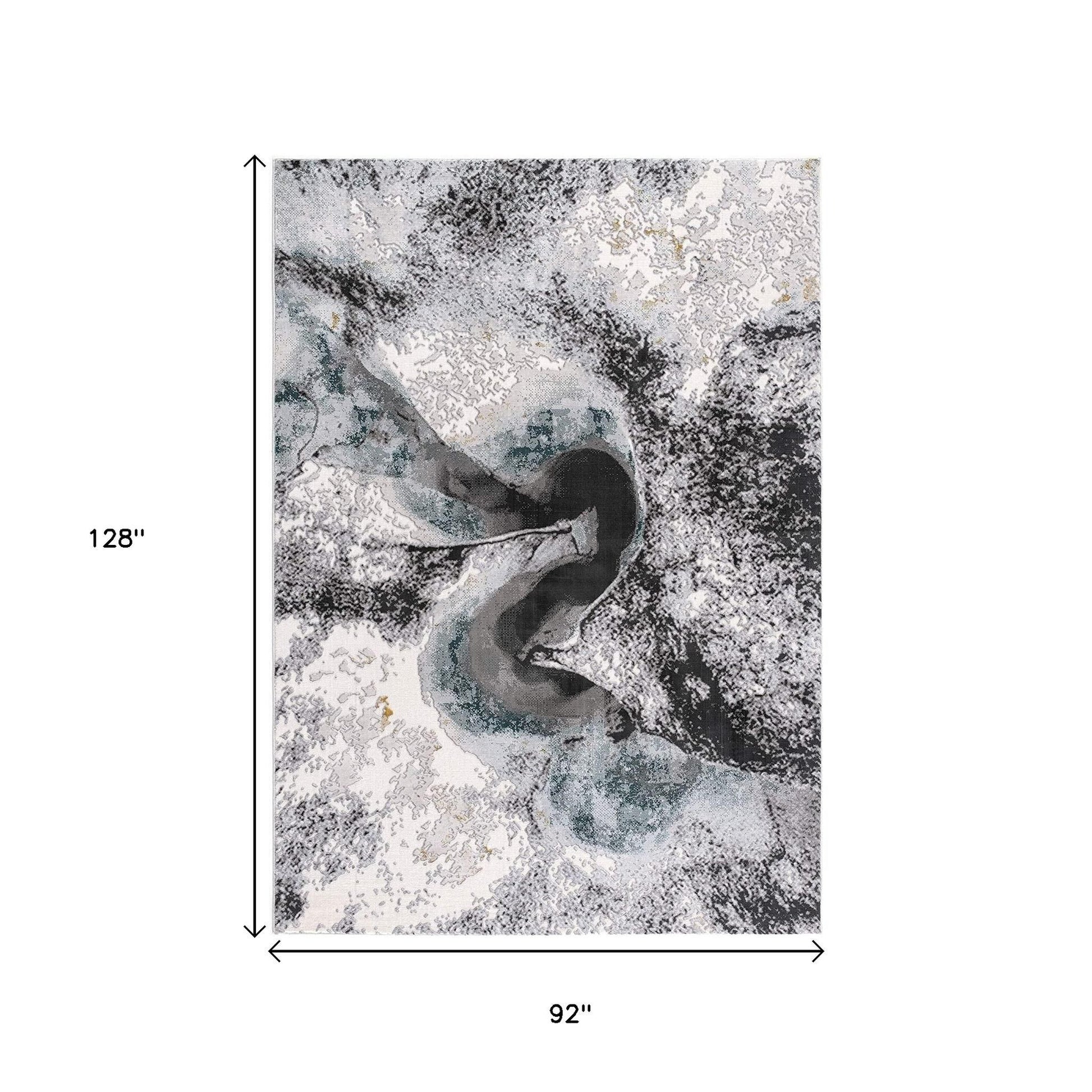 8' X 10' Gray Abstract Power Loom Area Rug-Area Rugs-DECOROLALA