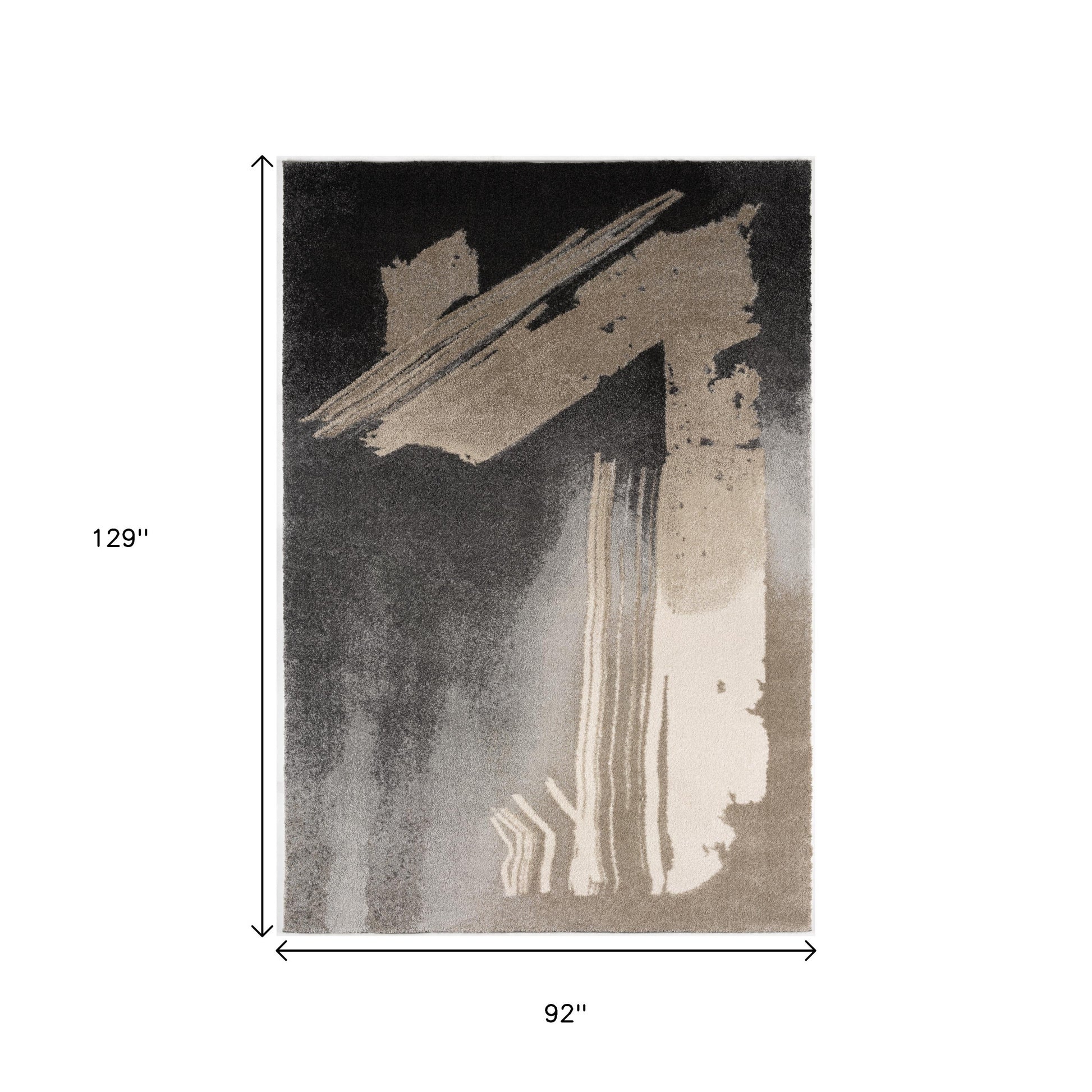 8' X 10' Gray Abstract Power Loom Area Rug-Area Rugs-DECOROLALA