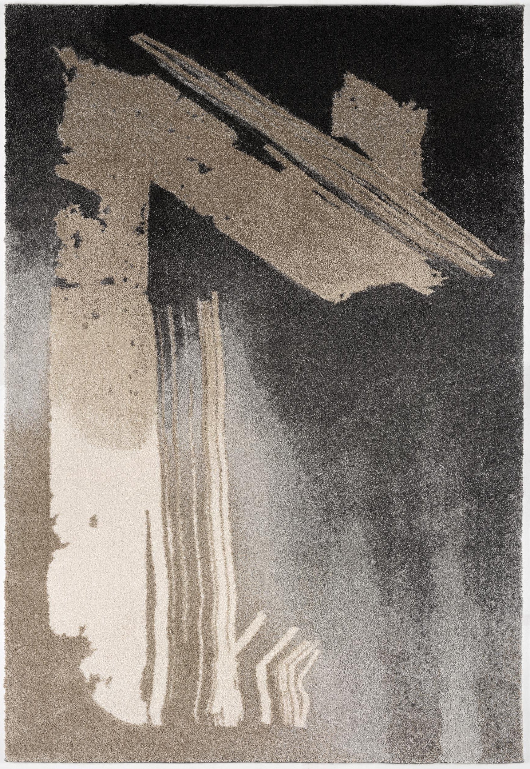 8' X 10' Gray Abstract Power Loom Area Rug-Area Rugs-DECOROLALA