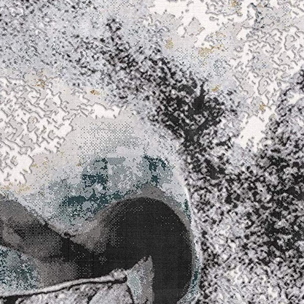 8' X 10' Gray Abstract Power Loom Area Rug-Area Rugs-DECOROLALA