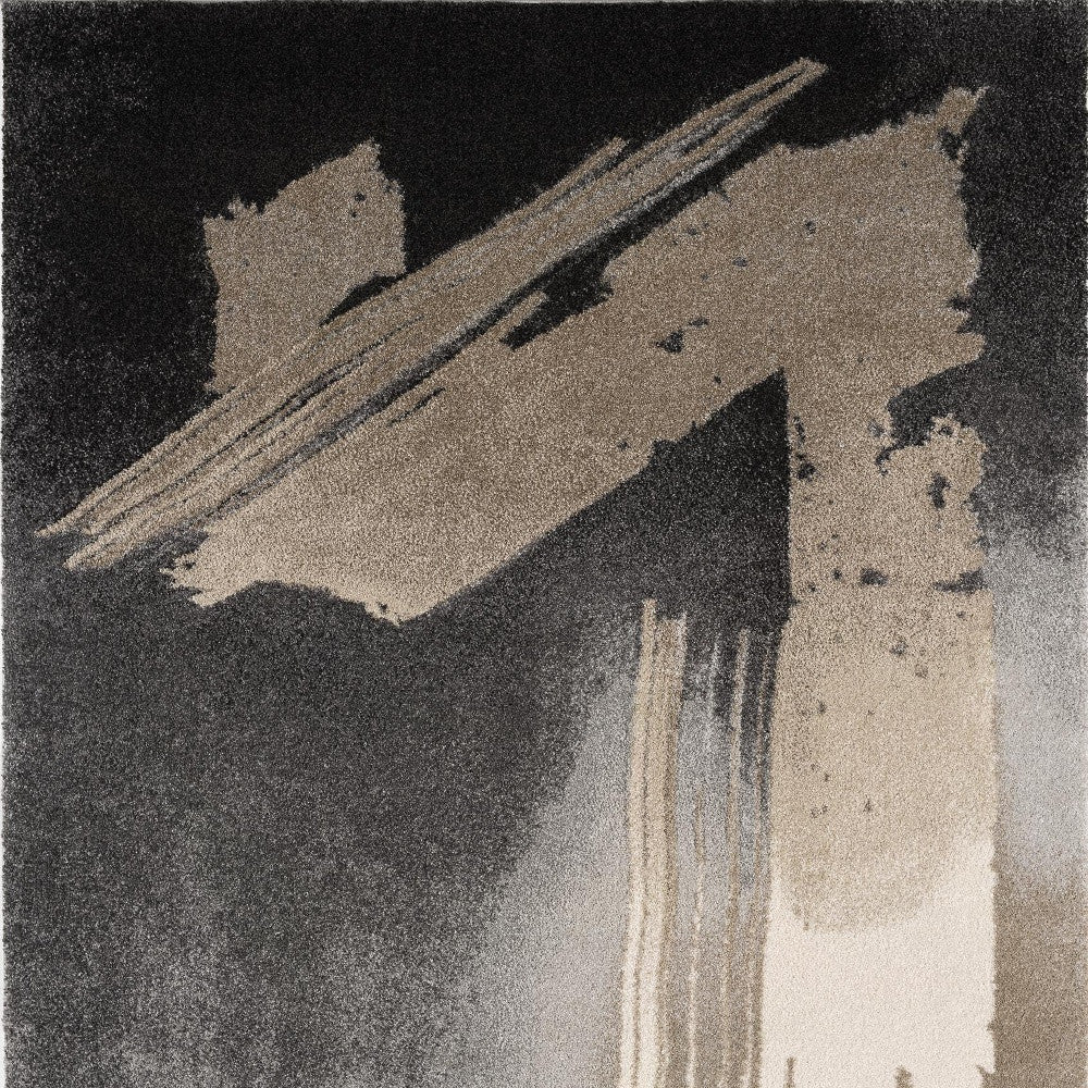 8' X 10' Gray Abstract Power Loom Area Rug-Area Rugs-DECOROLALA