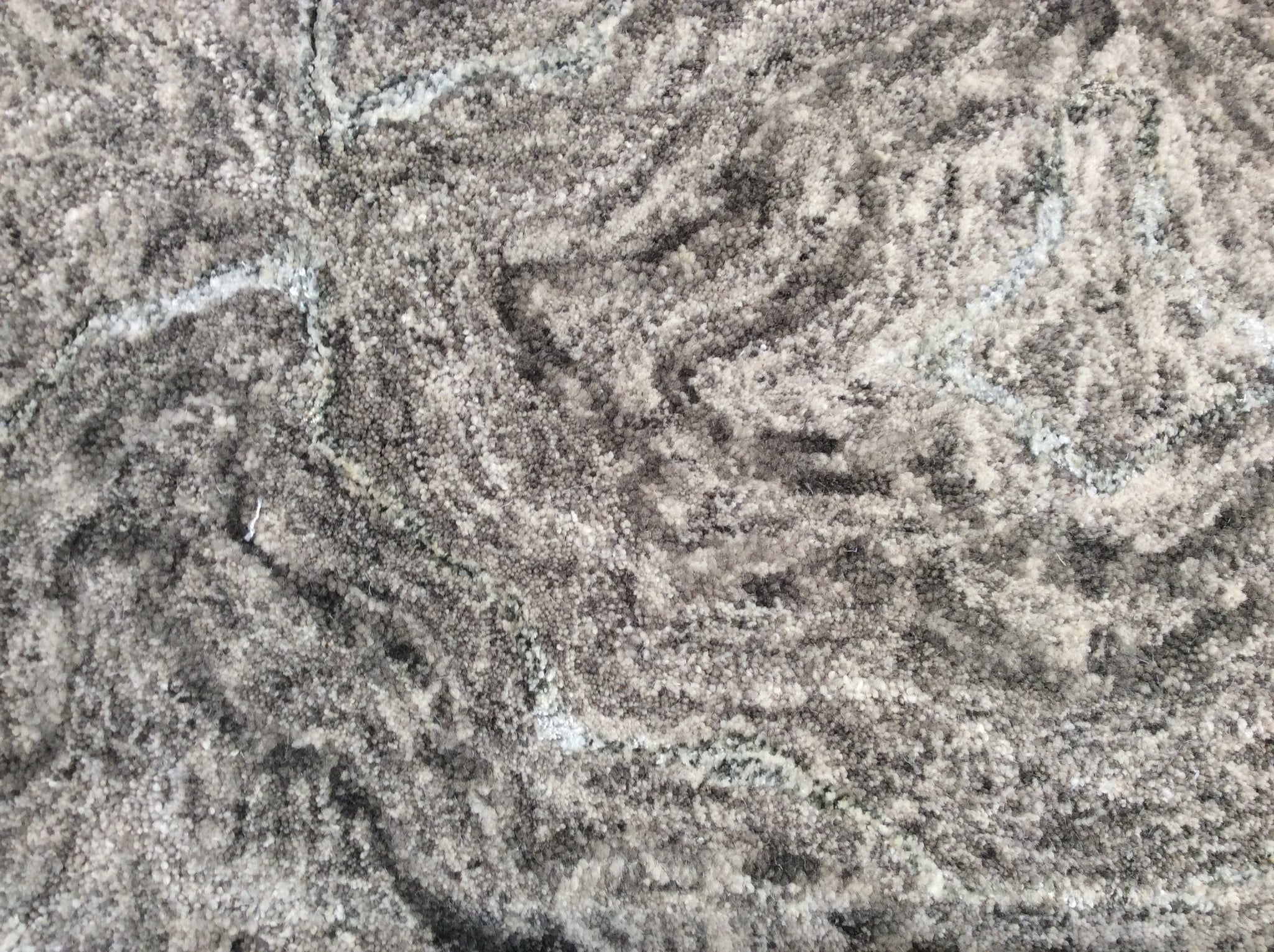 8' X 10' Gray And Dark Gray Wool Abstract Hand Tufted Area Rug-Area Rugs-DECOROLALA