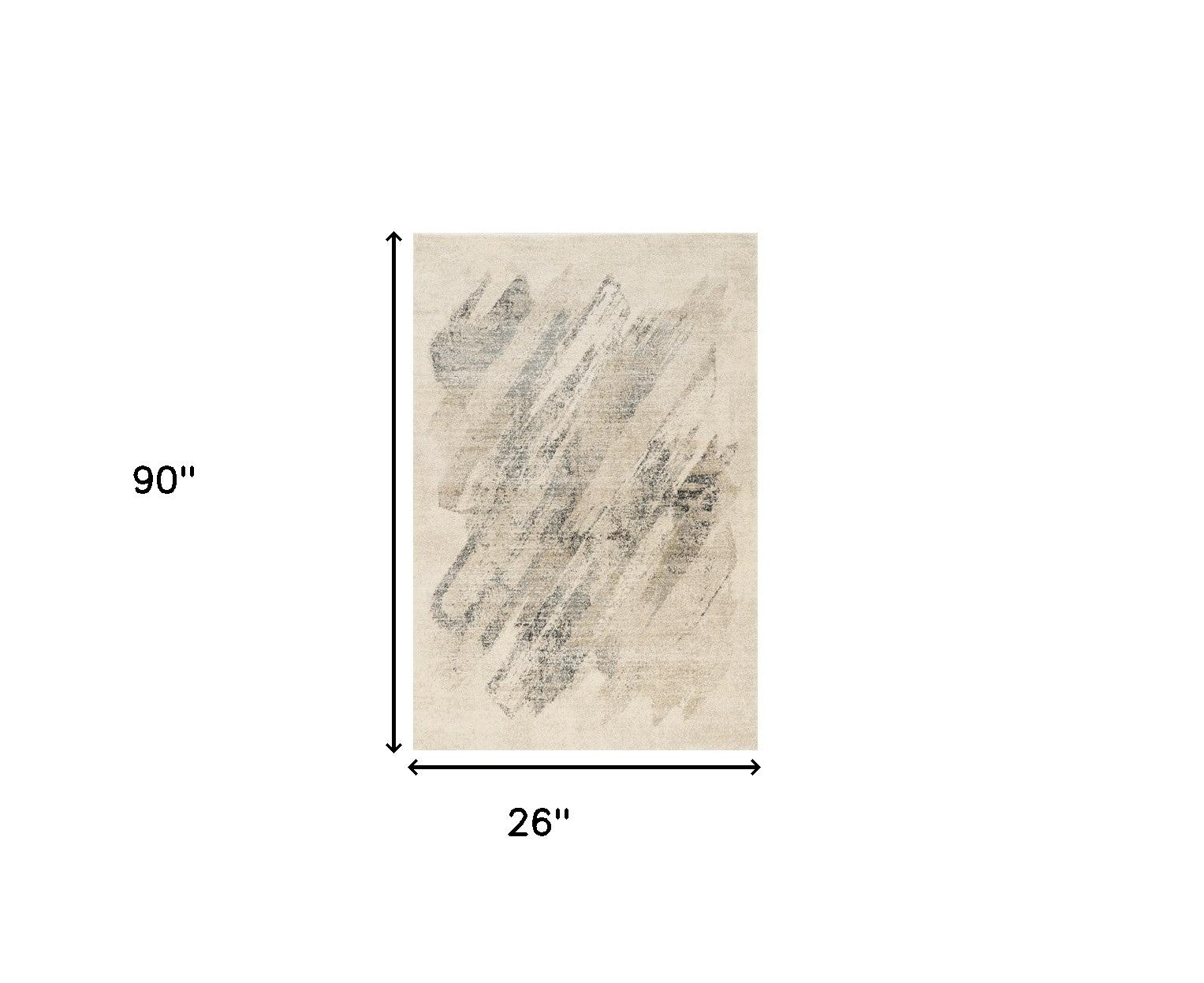 8' X 10' Gray And Ivory Abstract Area Rug-Area Rugs-DECOROLALA