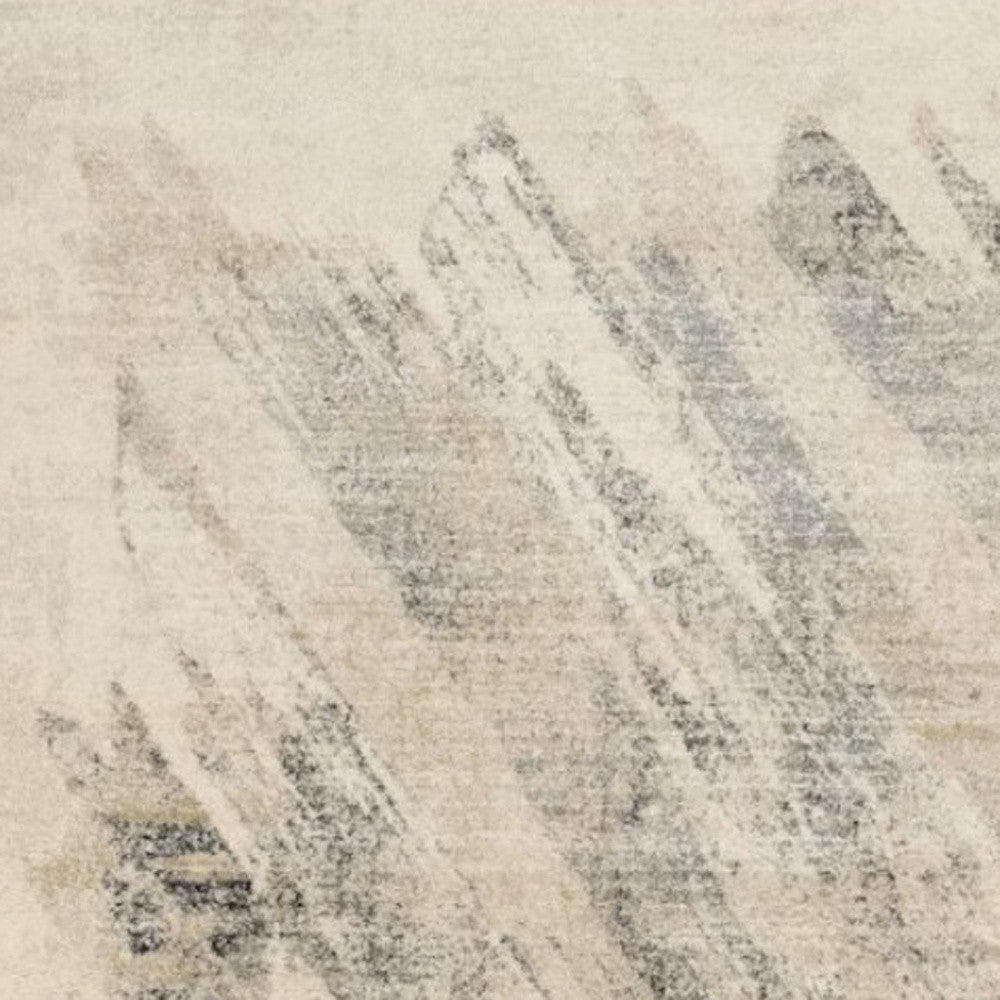 8' X 10' Gray And Ivory Abstract Area Rug-Area Rugs-DECOROLALA