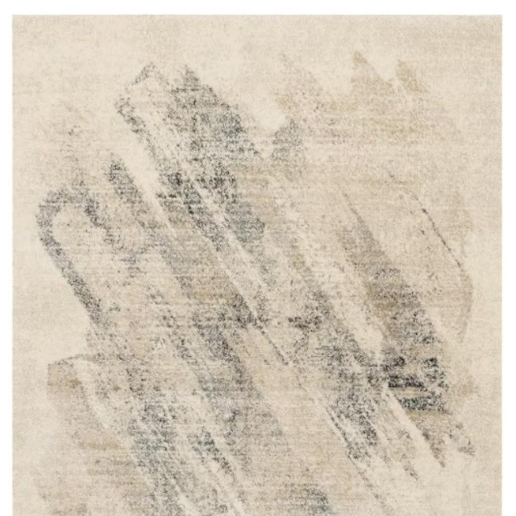 8' X 10' Gray And Ivory Abstract Area Rug-Area Rugs-DECOROLALA