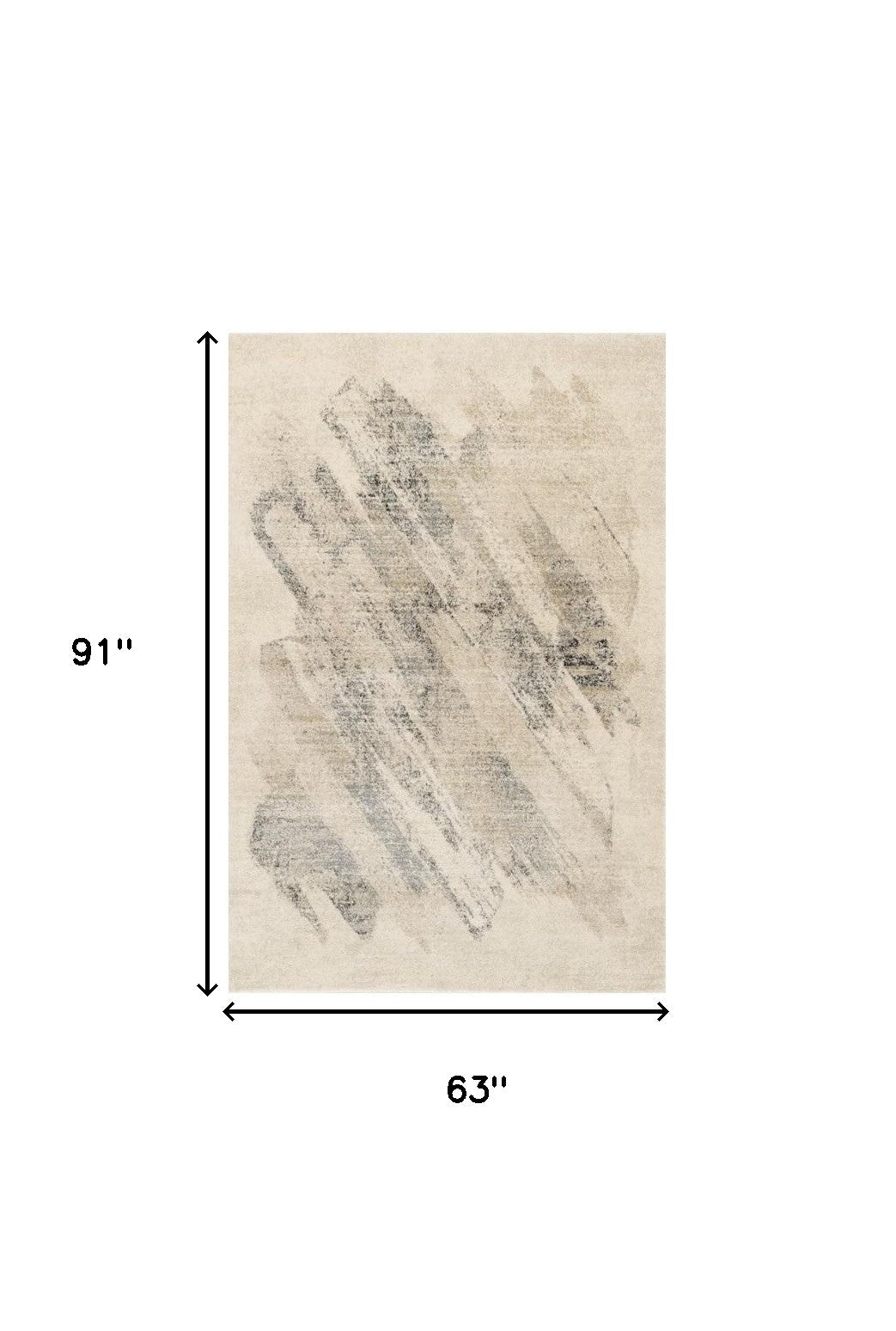 8' X 10' Gray And Ivory Abstract Area Rug-Area Rugs-DECOROLALA