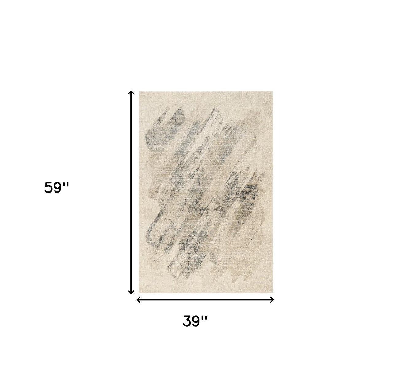 8' X 10' Gray And Ivory Abstract Area Rug-Area Rugs-DECOROLALA