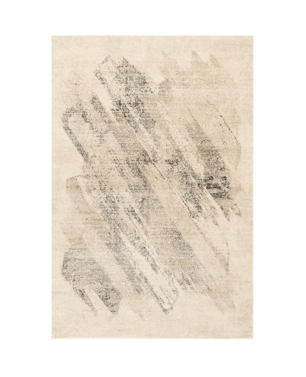 8' X 10' Gray And Ivory Abstract Area Rug-Area Rugs-DECOROLALA