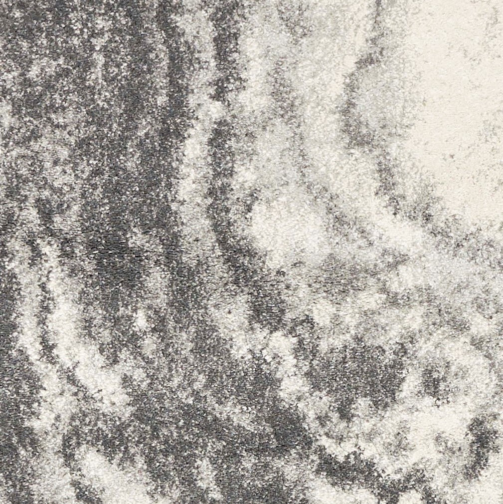8' X 10' Gray And Ivory Abstract Area Rug-Area Rugs-DECOROLALA