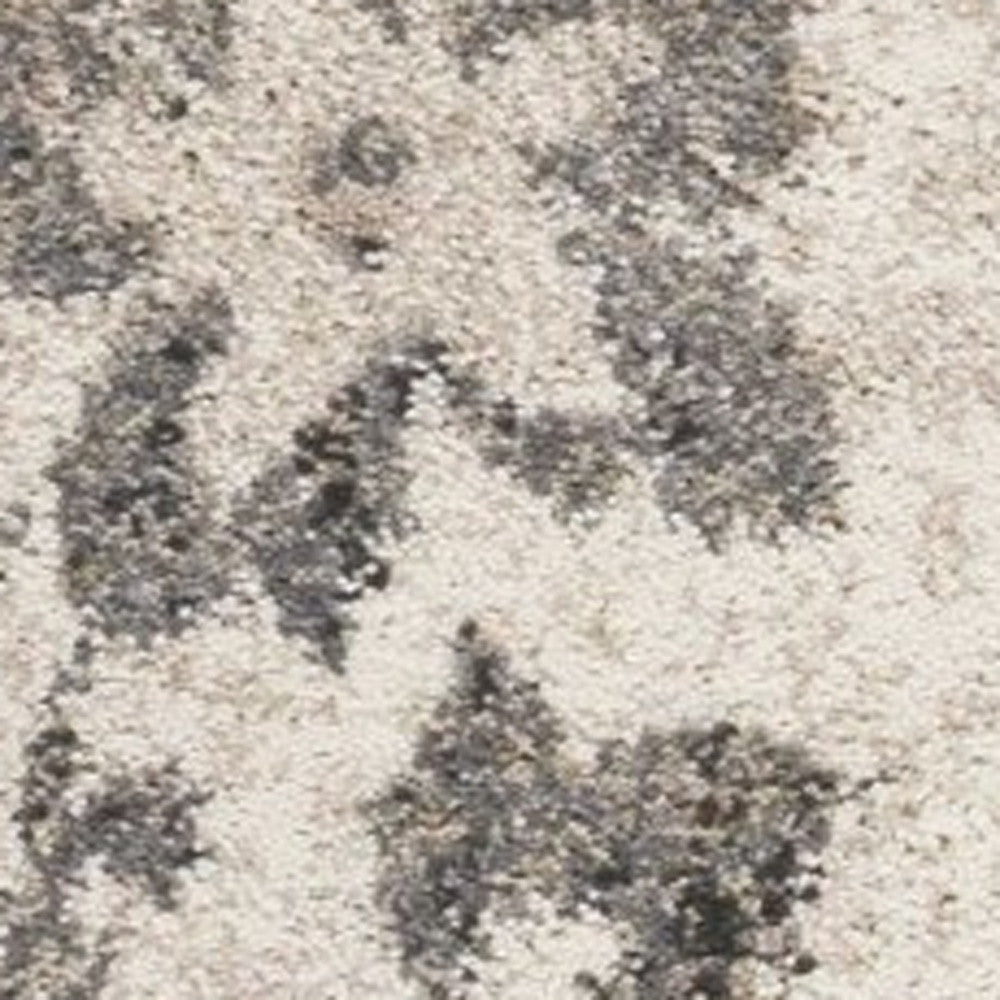 8' X 10' Gray And Tan Floral Distressed Area Rug-Area Rugs-DECOROLALA