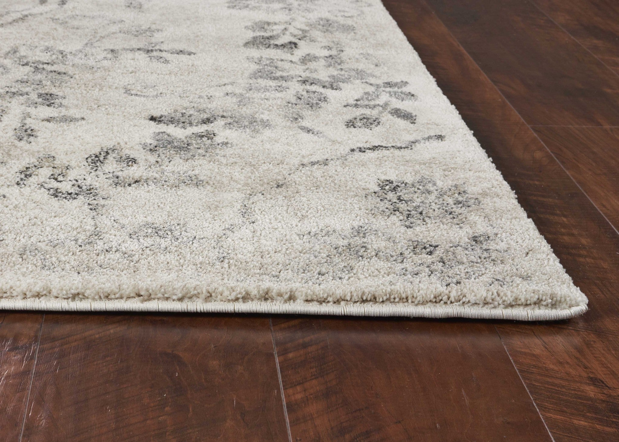 8' X 10' Gray And Tan Floral Distressed Area Rug-Area Rugs-DECOROLALA