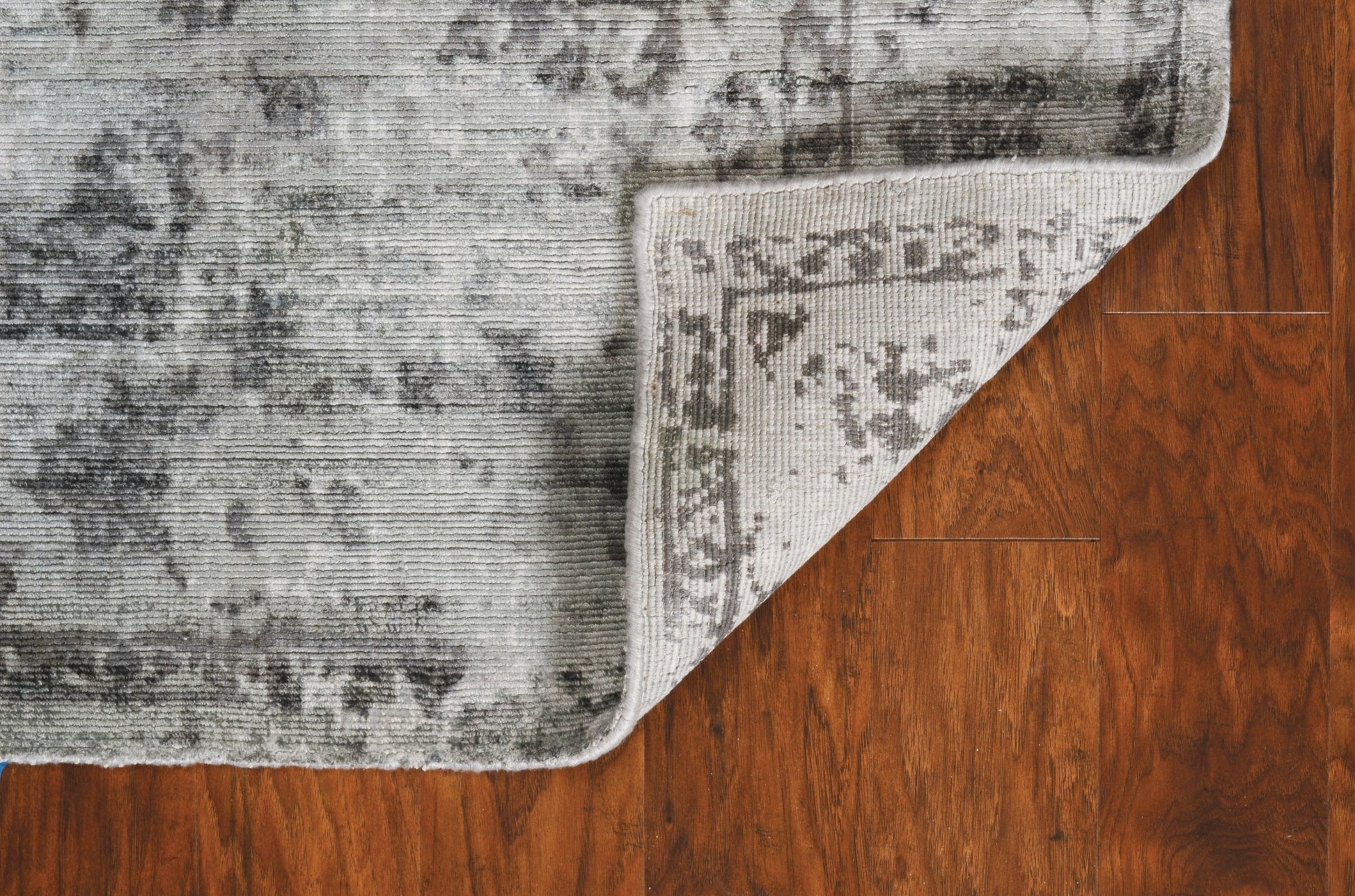 8' X 10' Gray Floral Medallion Hand Loomed Area Rug-Area Rugs-DECOROLALA