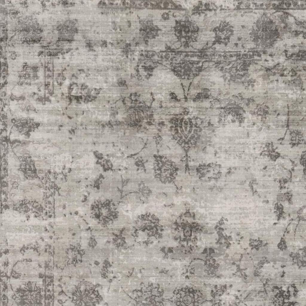 8' X 10' Gray Floral Medallion Hand Loomed Area Rug-Area Rugs-DECOROLALA
