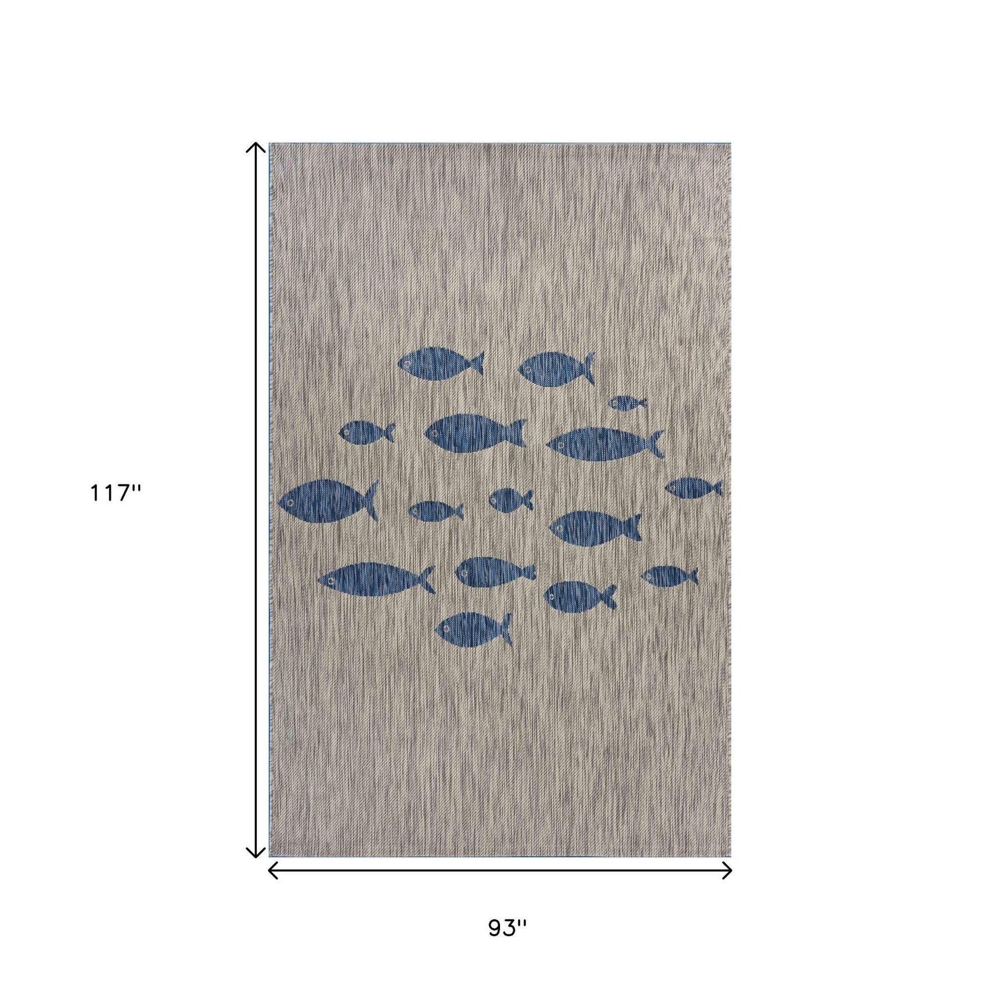8' X 10' Gray Indoor Outdoor Area Rug-Outdoor Rugs-DECOROLALA