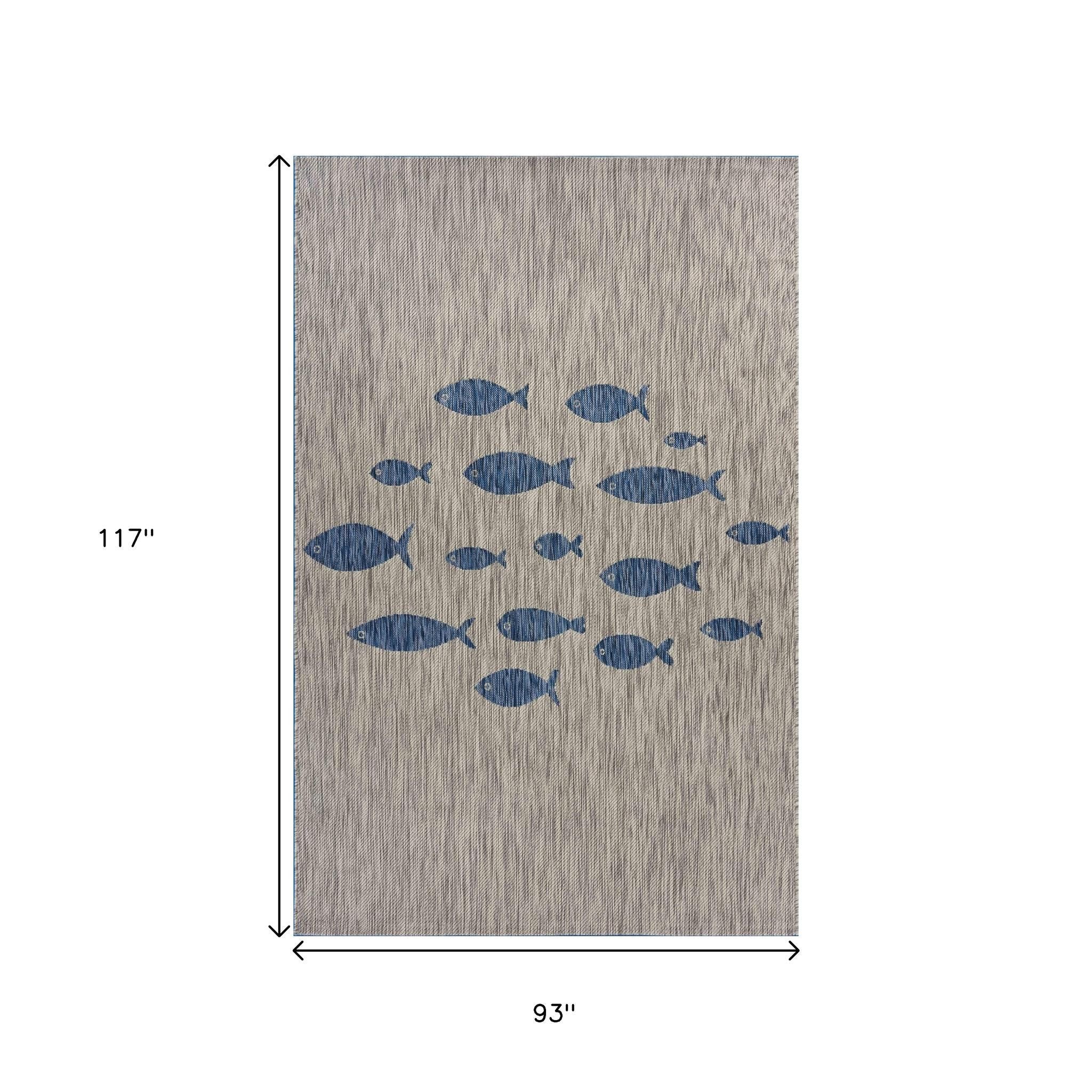 8' X 10' Gray Indoor Outdoor Area Rug-Outdoor Rugs-DECOROLALA