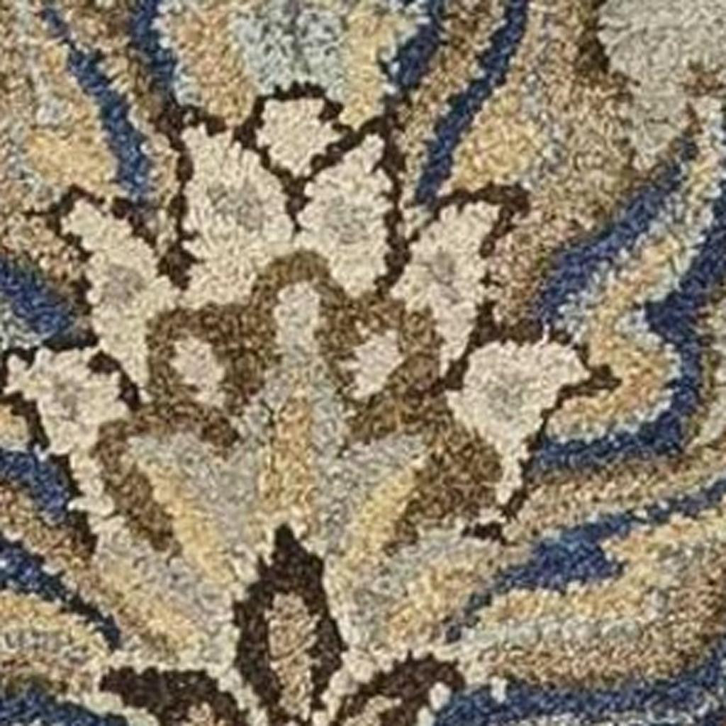 8' X 10' Gray Ivory And Brown Wool Floral Hand Tufted Area Rug-Area Rugs-DECOROLALA